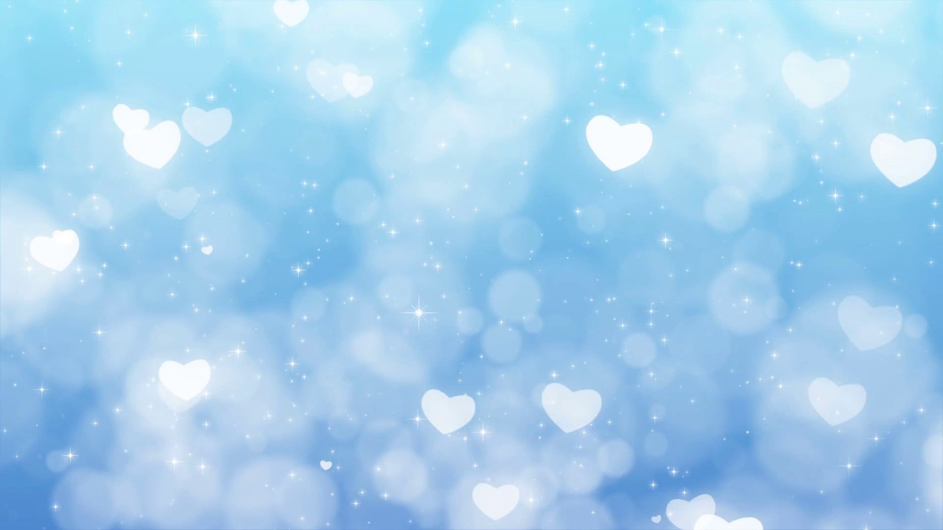 Cuori bianchi sfocati sfondo blu, 1920x1080 Full HD, PC