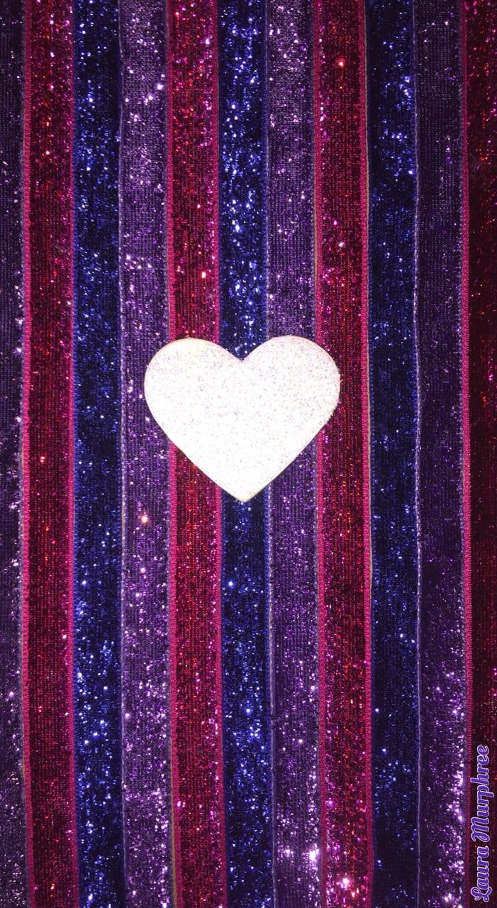 Cuore bianco su strisce glitter, 701x1280 Verticale, POCO