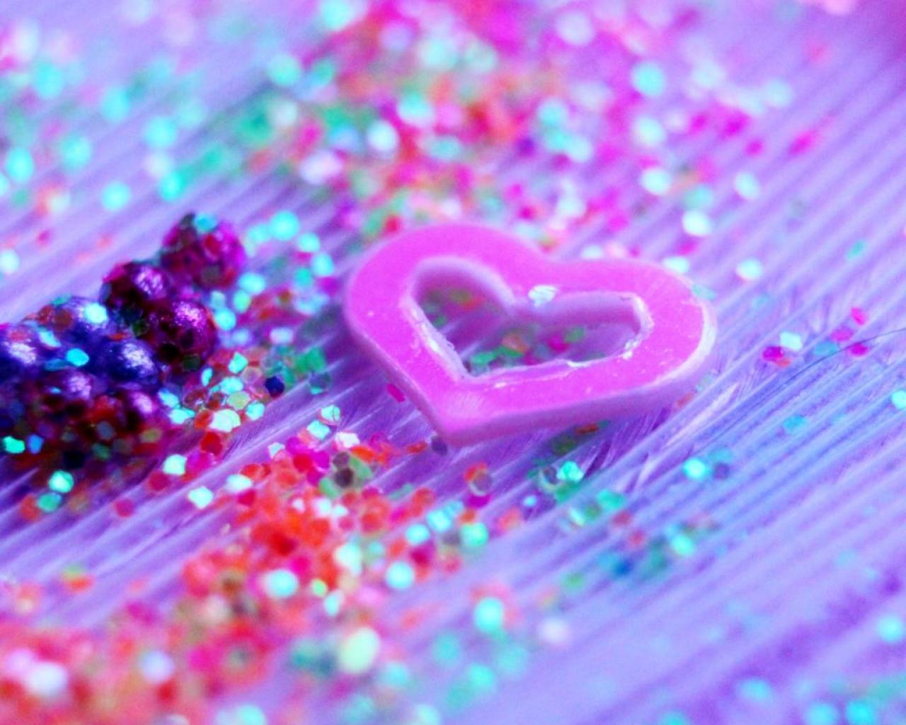 Cuore rosa glitter viola, 1280x1024 HD, Desktop