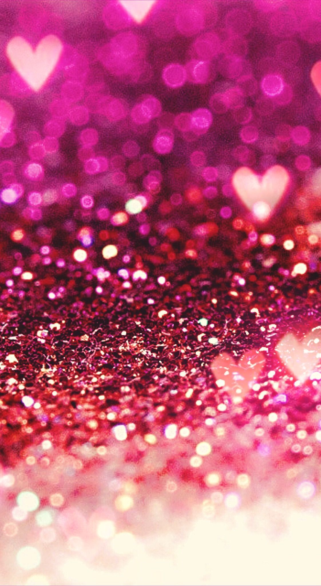 Cuori glitter rosa fucsia, 1122x2048 Full HD Verticale, Samsung Galaxy
