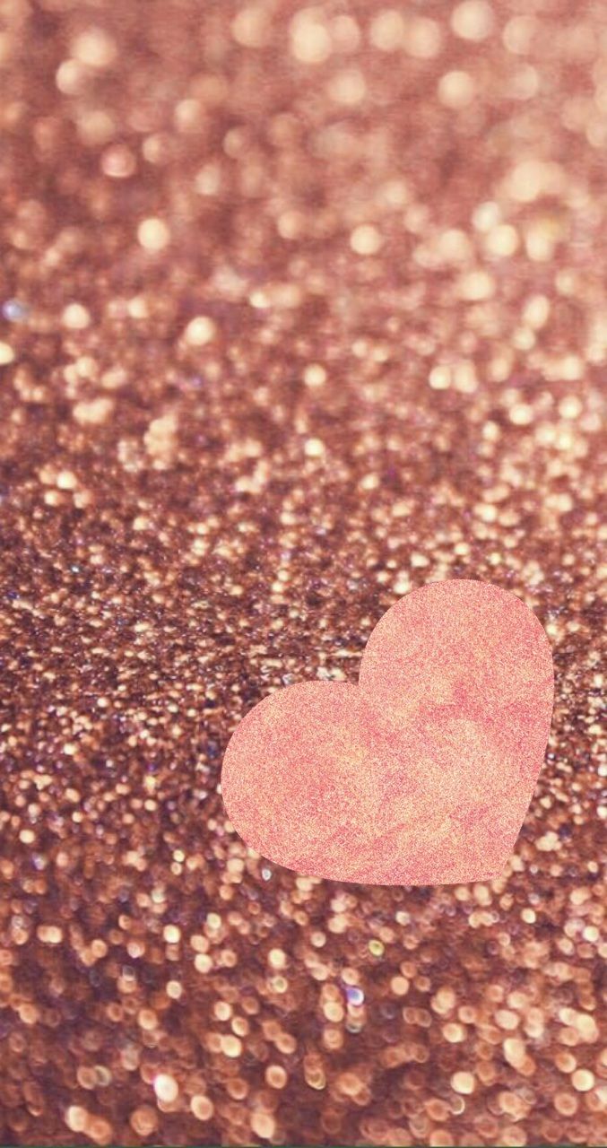 Cuore glitter rosa dorato, 677x1280 Full HD Verticale, Smartphone