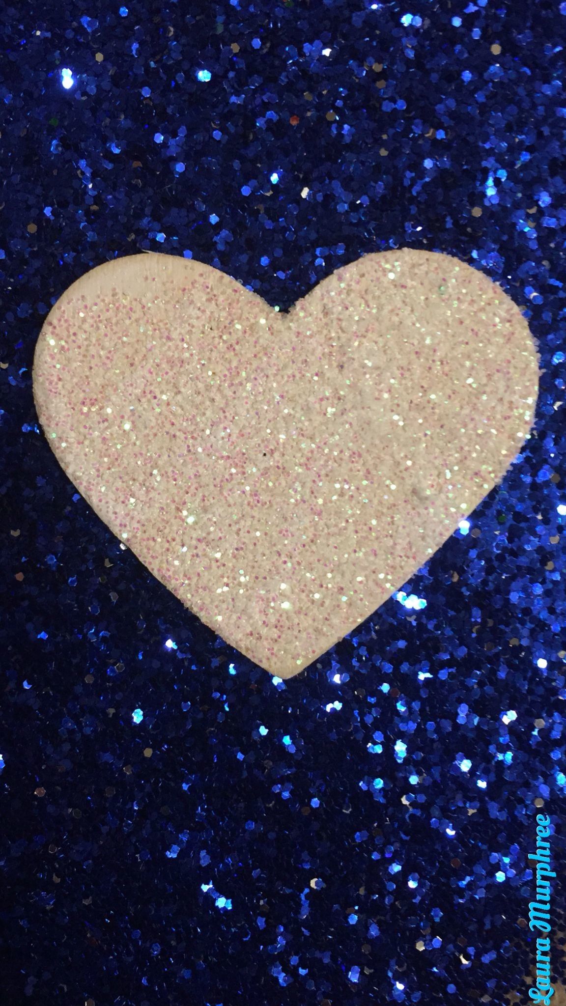 Cuore glitter oro sfondo blu, 1152x2048 Full HD Verticale, iPhone