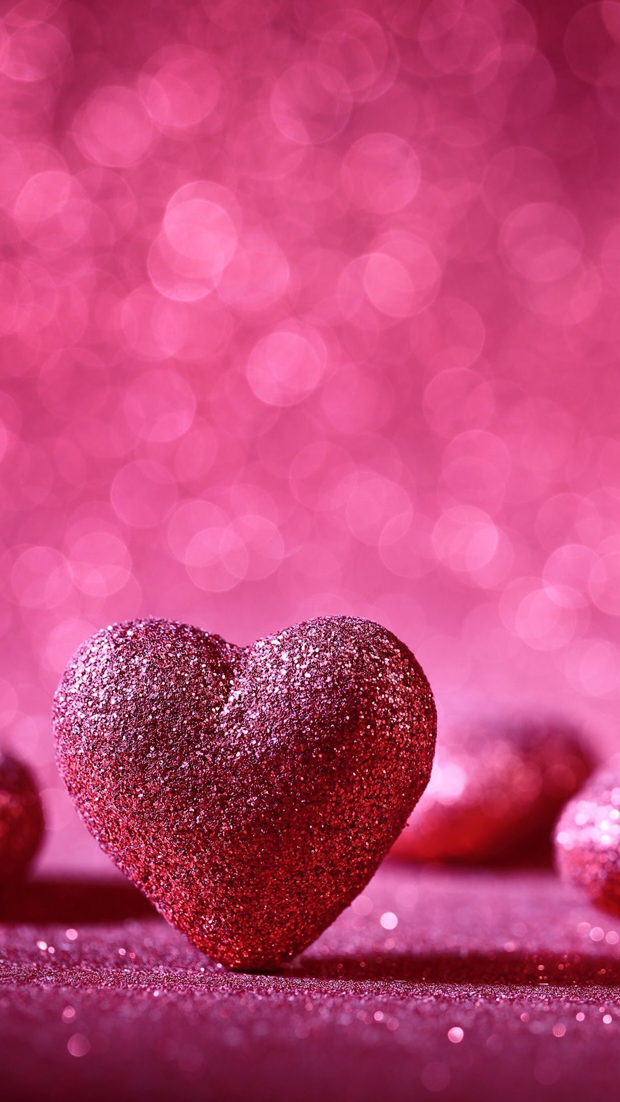 Cuore glitterato rosa, 1243x2208 Full HD Verticale, iPhone