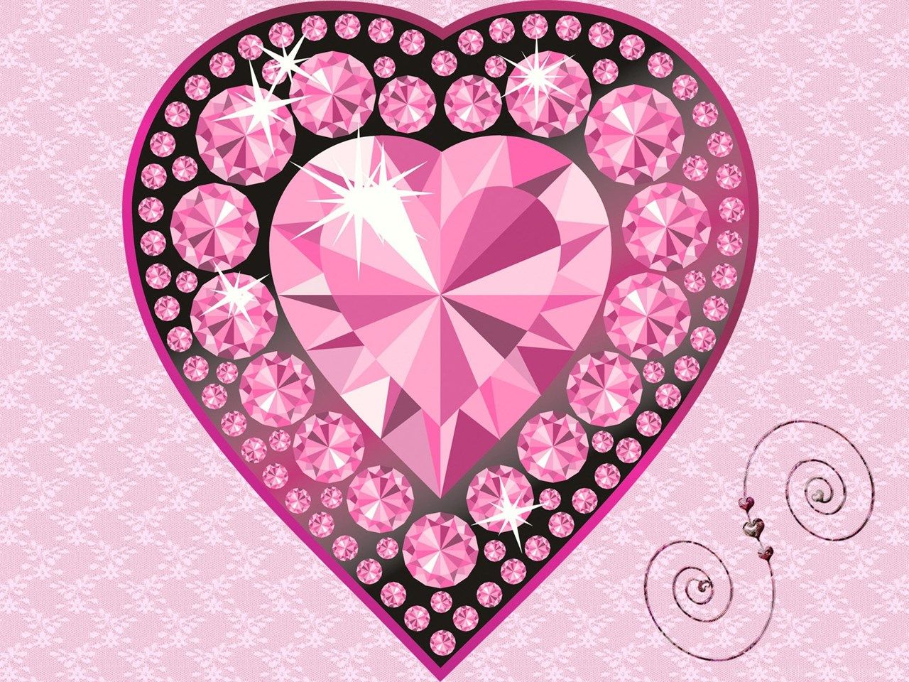 Cuore diamante rosa glitter, 1280x960 720p, Laptop