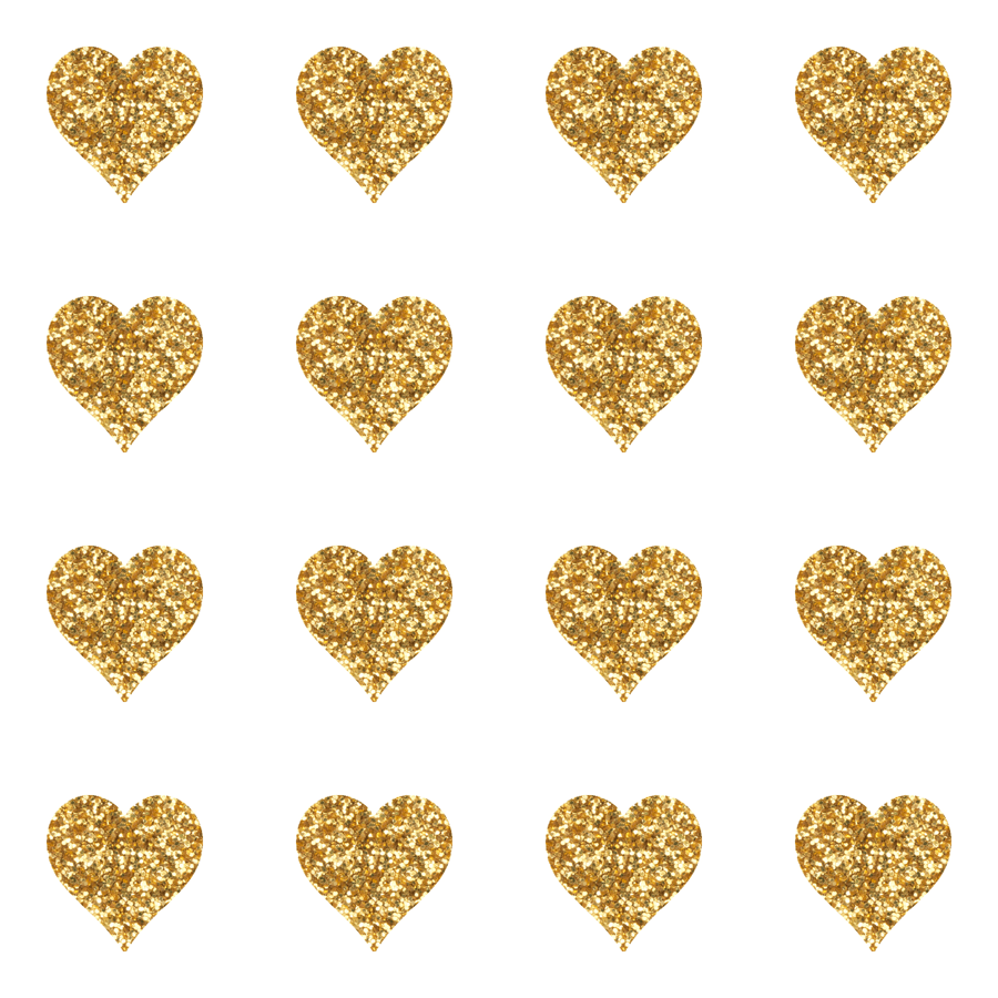 Cuori glitter dorati ripetuti, 900x900 HD, PC