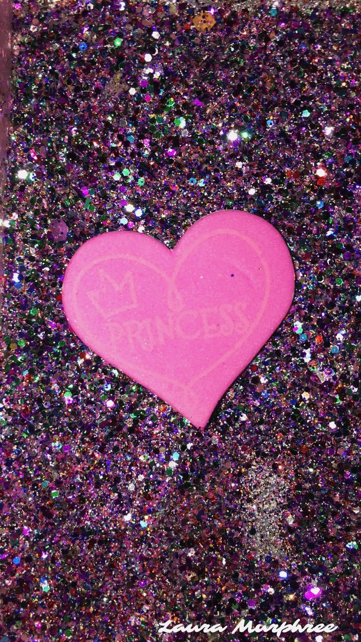 Cuore rosa princess glitter, 1152x2048 Verticale, Mobile