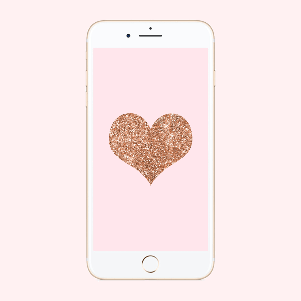 Cuore glitter rosa dorato, 1080x1920 Verticale, Mobile