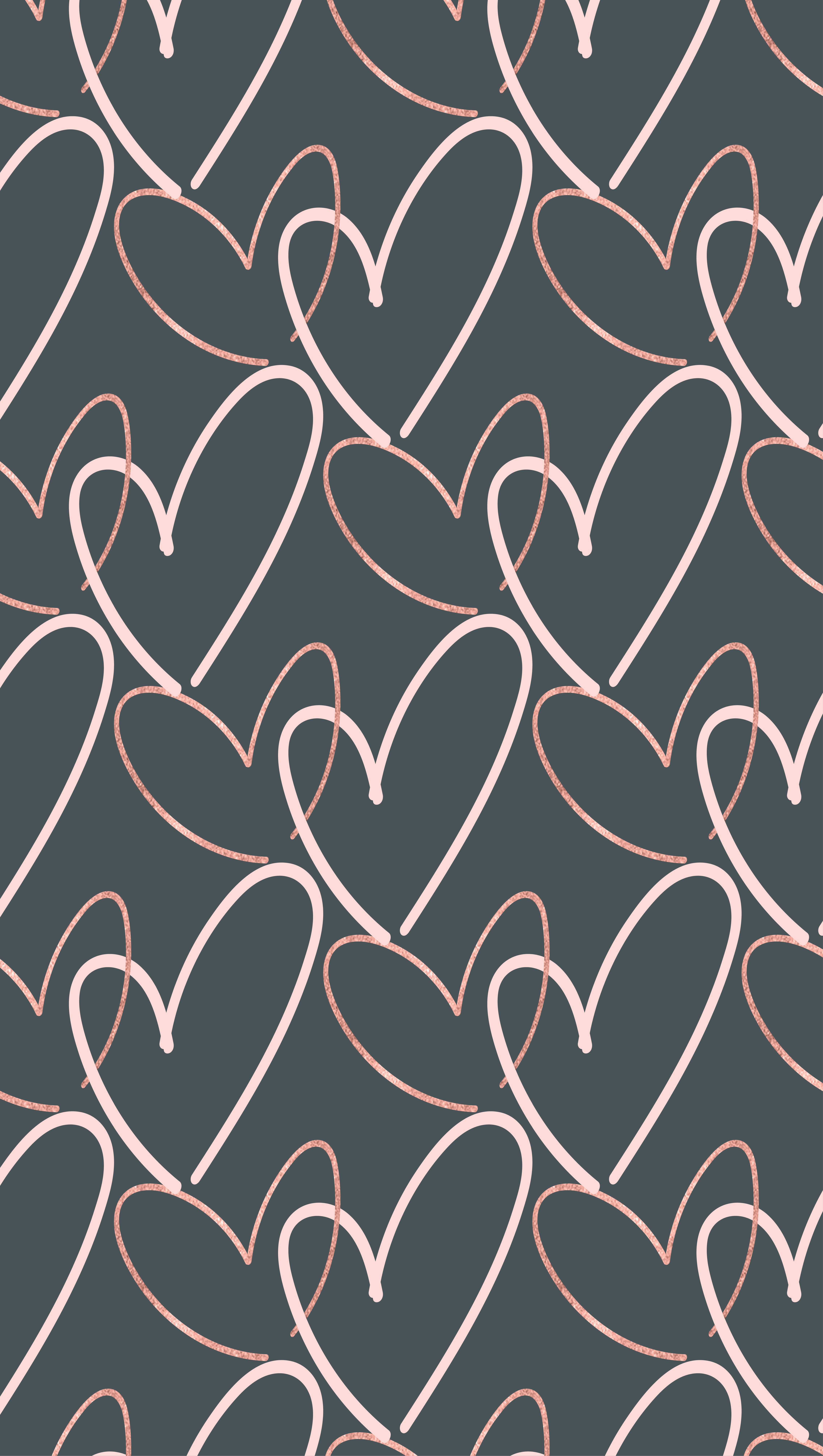 Cuori disegnati sfondo rosa, 750x1334 Full HD Verticale, iPhone