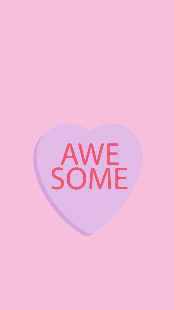 Cuore viola con testo Awesome, 720x1280 Full HD Verticale, Smartphone