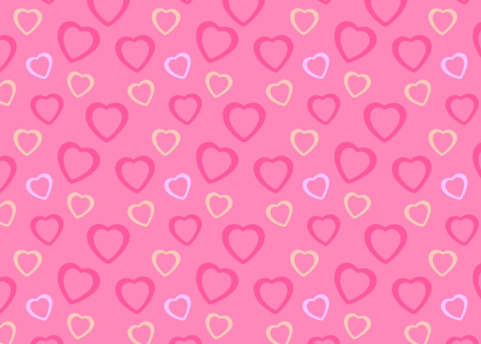 Cuori colorati su rosa, 1600x1146 HD, Desktop