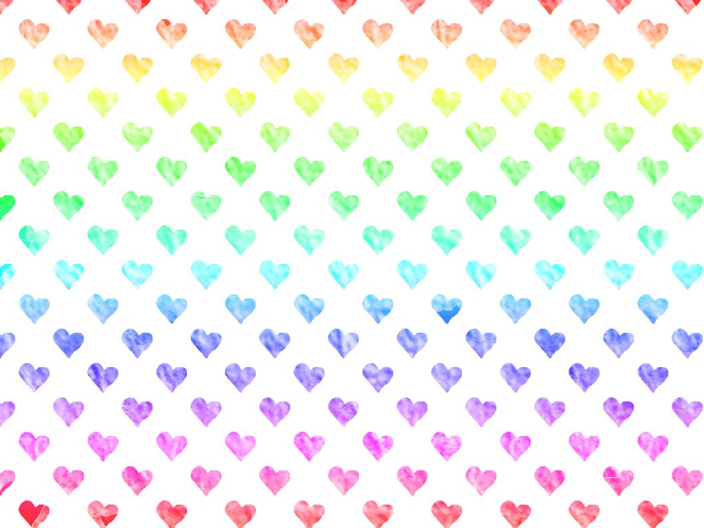Cuori arcobaleno acquerello pattern, 1024x768 HD, PC
