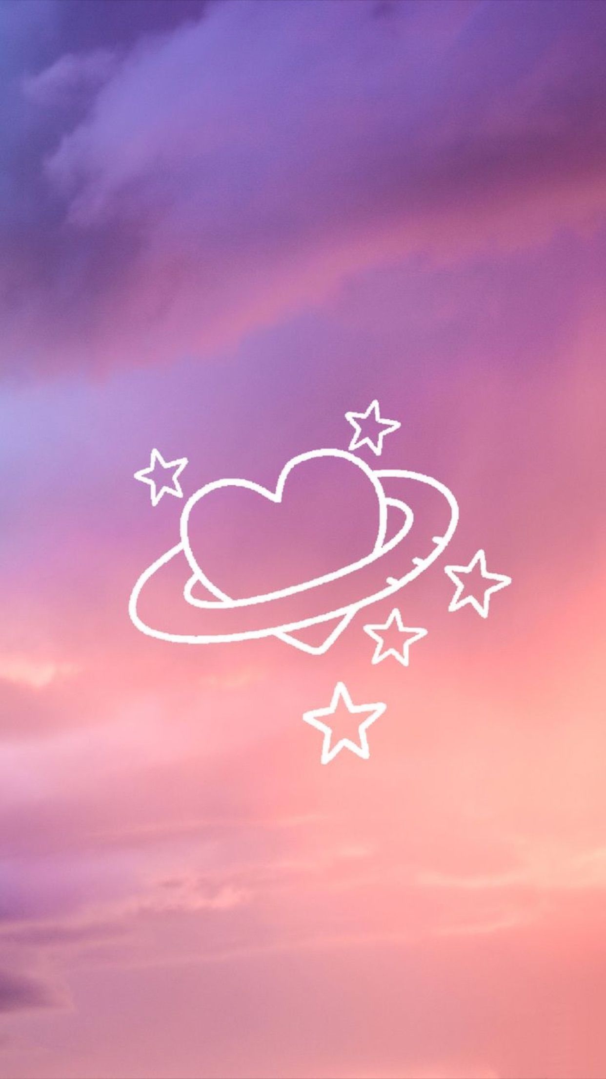 Cuore pianeta con stelle, 1242x2208 Full HD Verticale, Smartphone