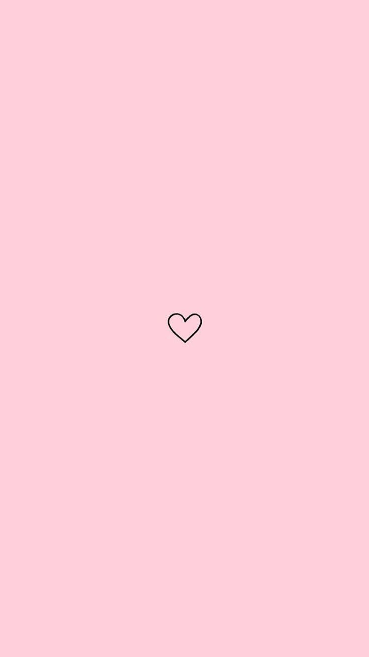 Cuore contorno rosa pastello, 750x1334 Full HD Verticale, Smartphone