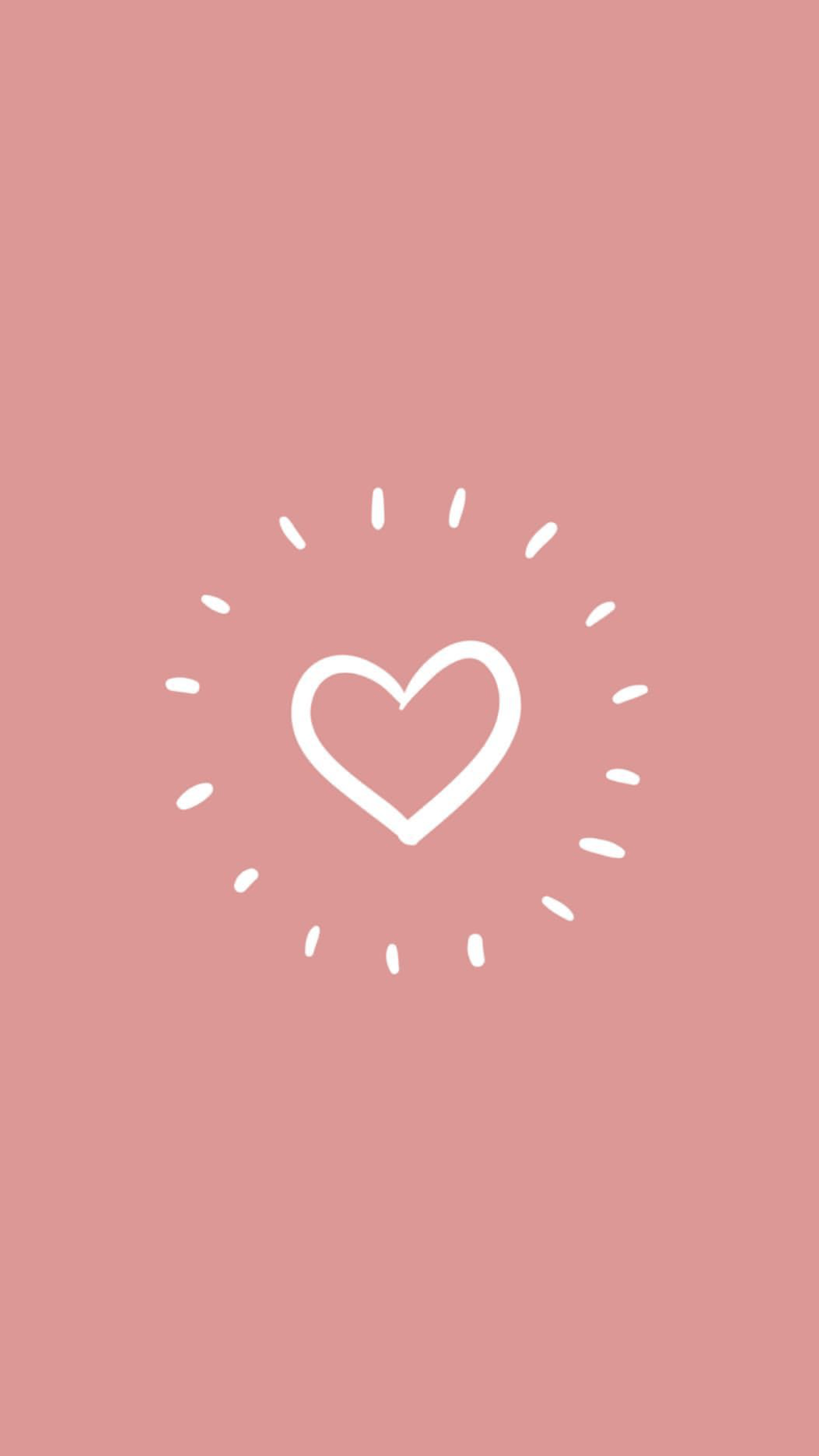 Cuore bianco disegnato rosa, 1242x2208 Verticale, POCO