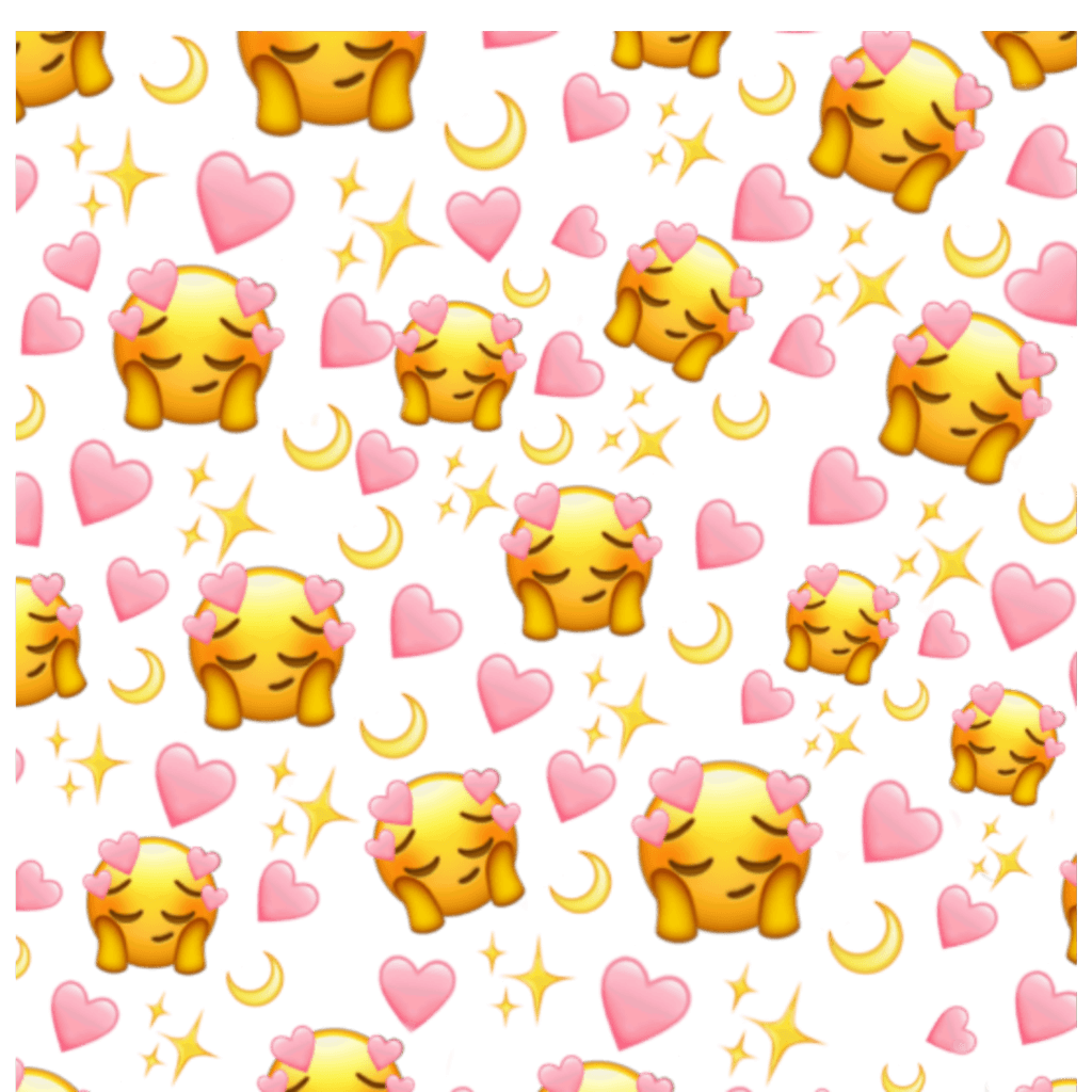 Emoji viso stanco con cuori rosa, 1024x1024 HD, iMac