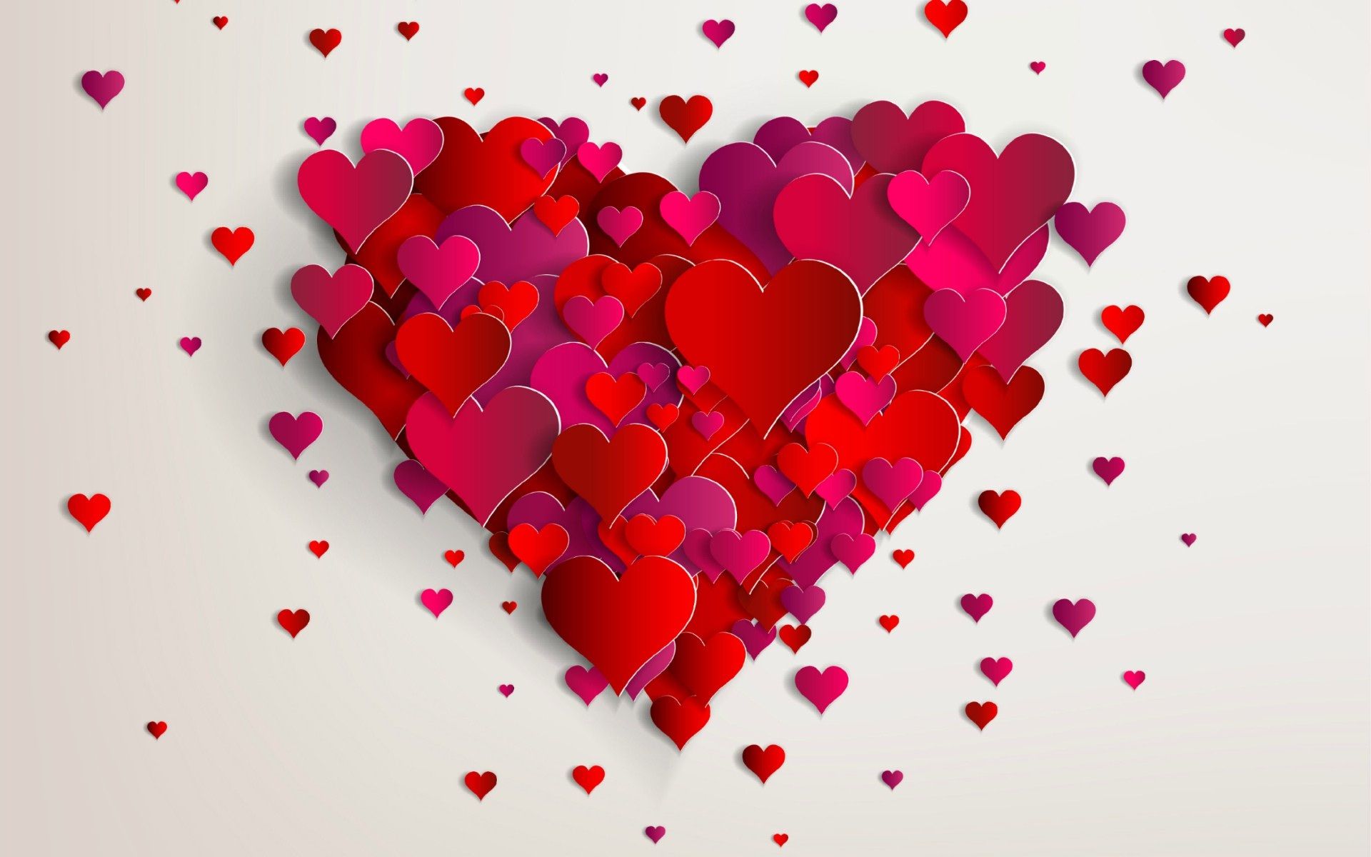 Cuore grande composto da piccoli cuori rossi, 1920x1200 Full HD+ WUXGA, PC