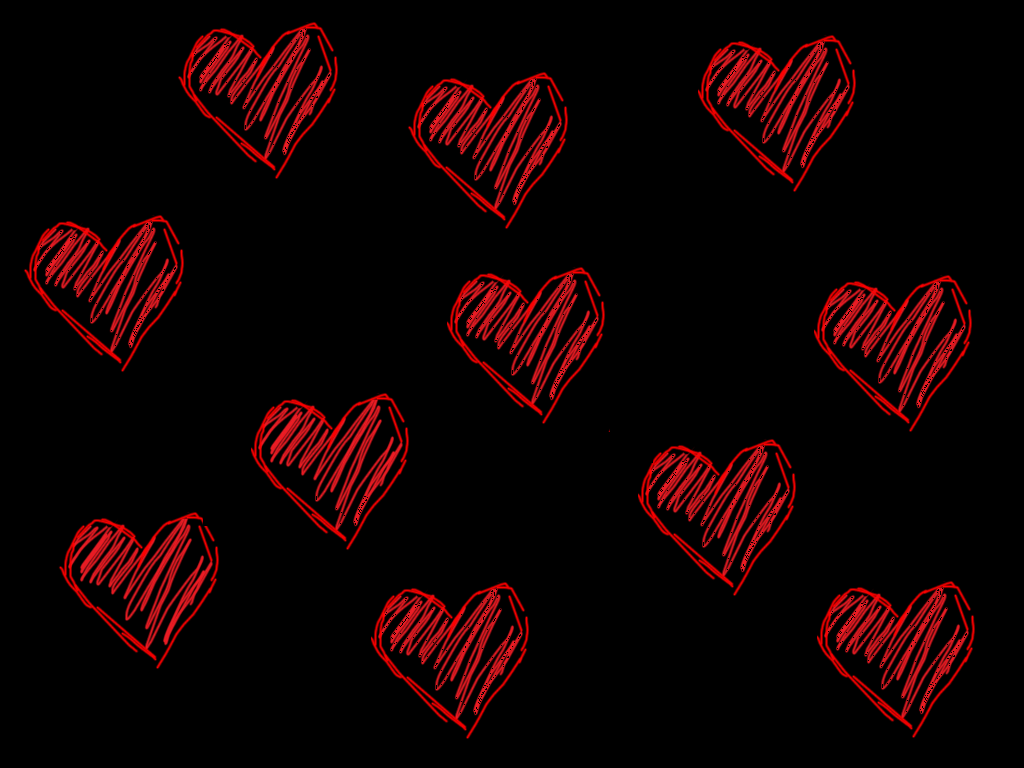 Cuore nero disegnato a mano, 720x1280 Verticale, Mobile