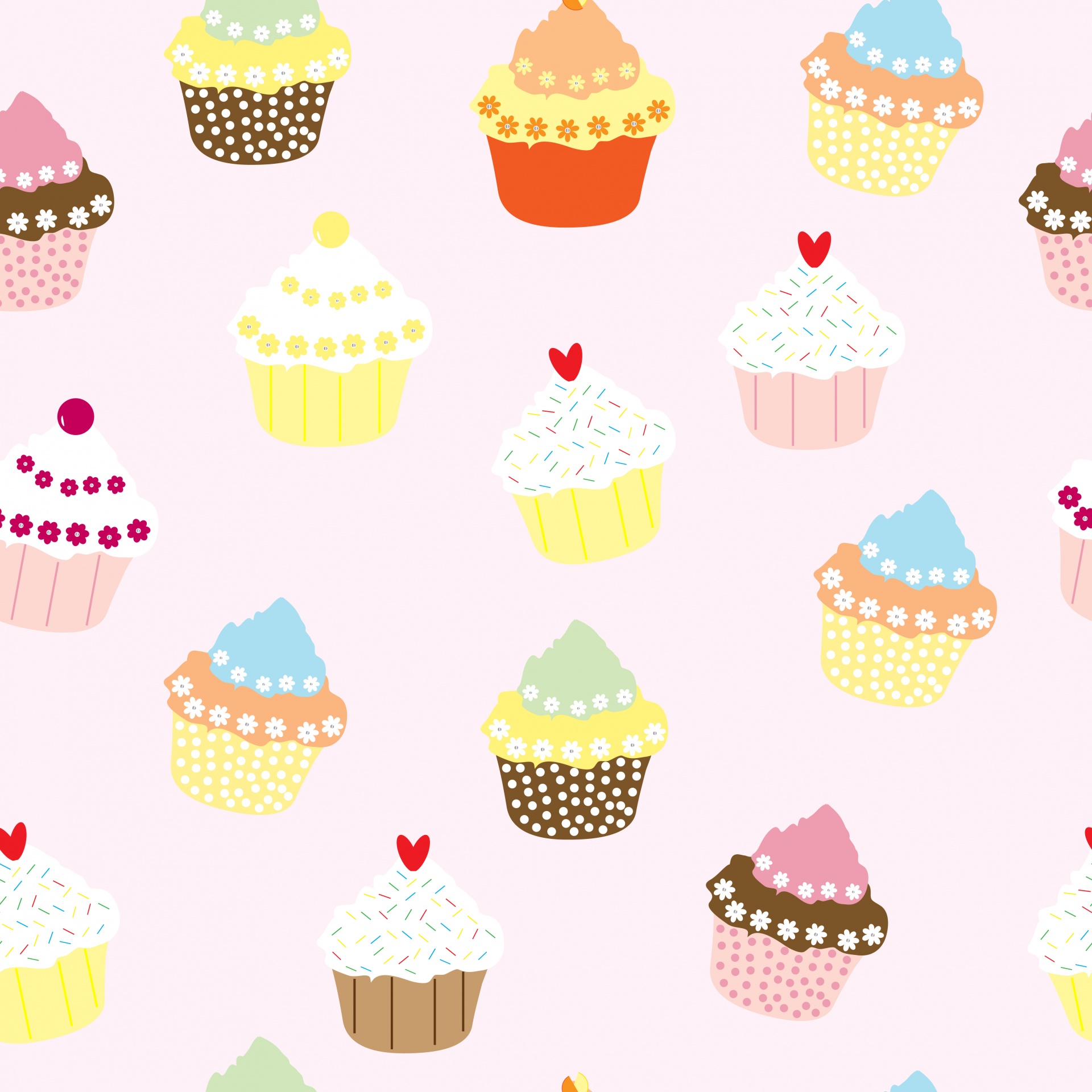 Cupcakes carini colorati sfondo rosa, 1920x1920 Full HD+, Laptop