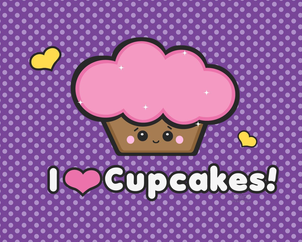 Cupcake kawaii rosa viola, 1280x1024 HD, Desktop