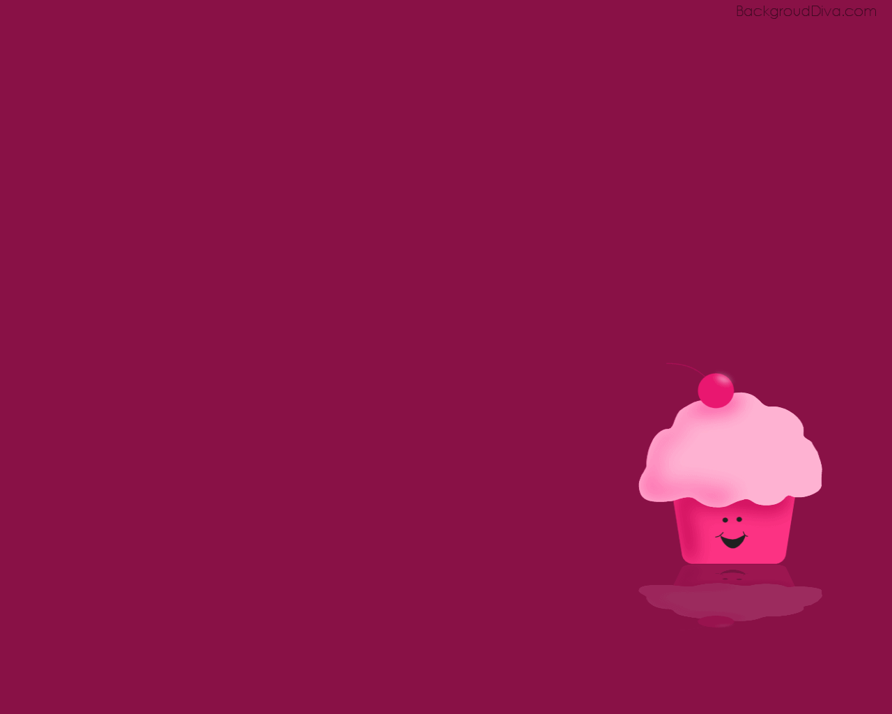 Cupcake rosa sorridente sfondo bordeaux, 1280x1024 HD, Desktop