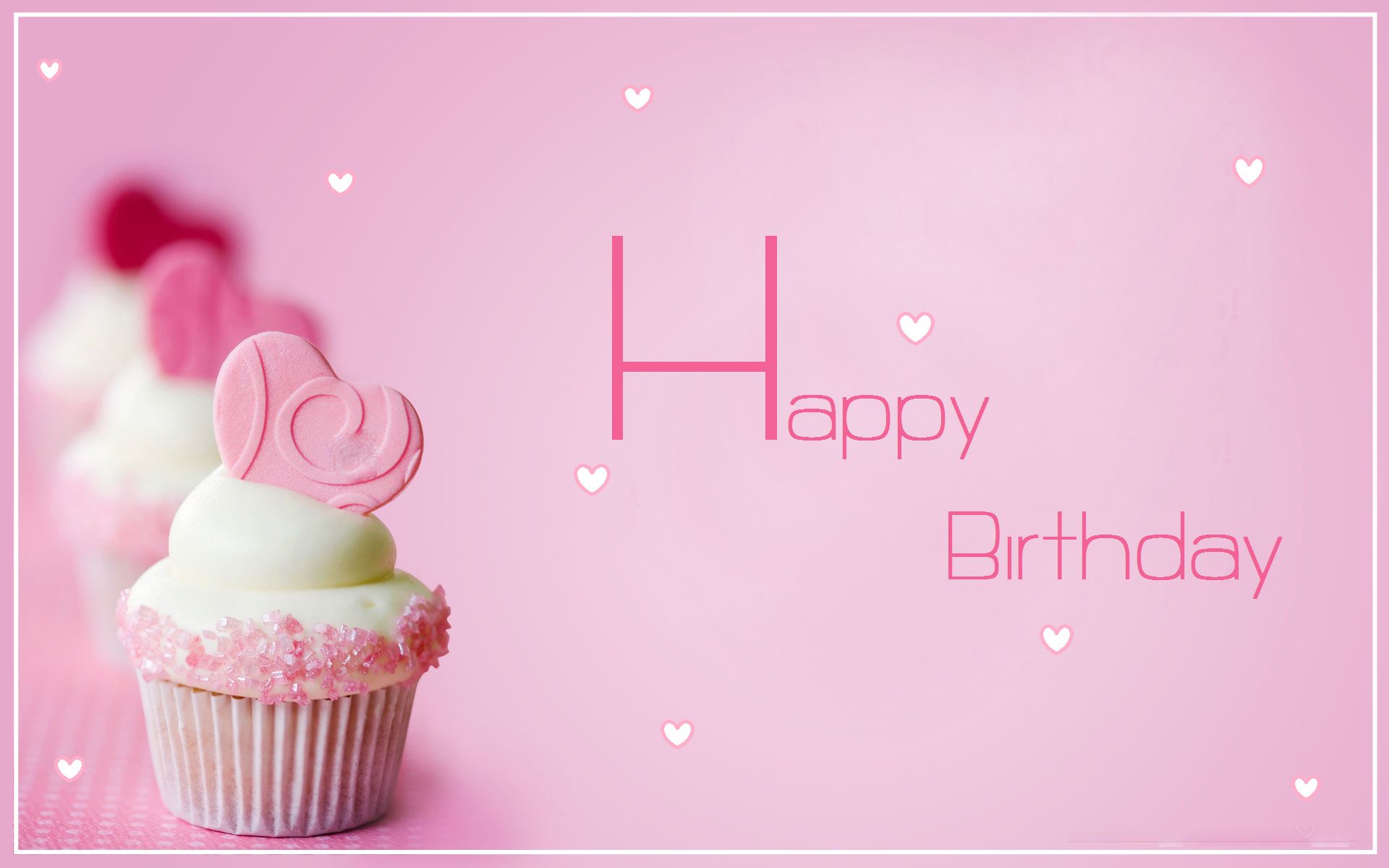 Cupcake rosa con cuore compleanno, 1920x1200 WUXGA, Desktop