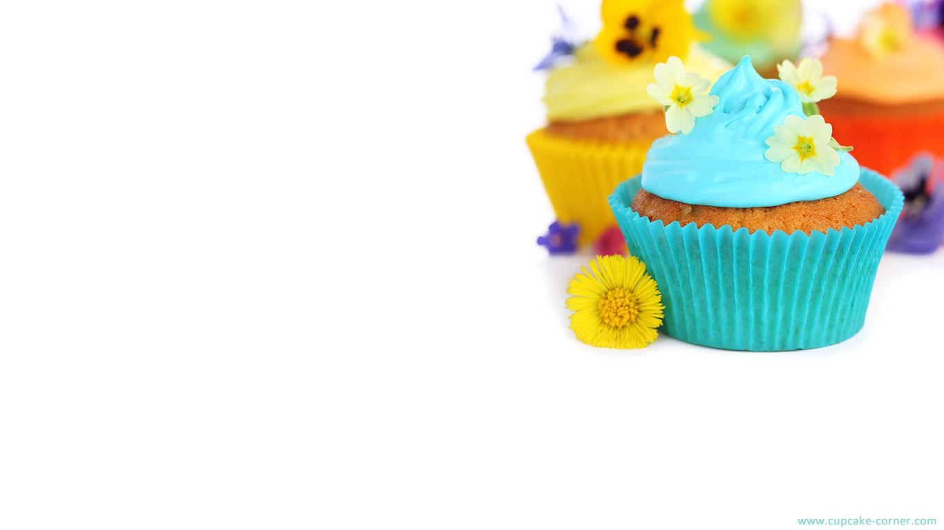Cupcake turchese con fiori, 1366x768 720p, PC