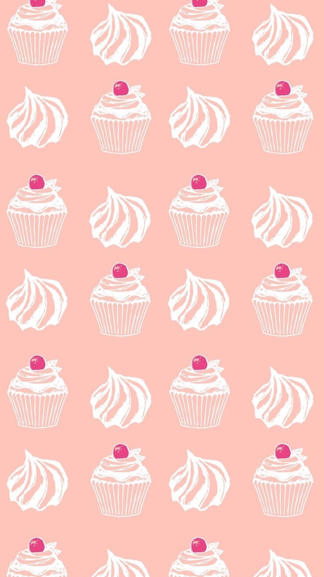 Pattern cupcake bianchi rosa, 1080x1920 Verticale, Mobile