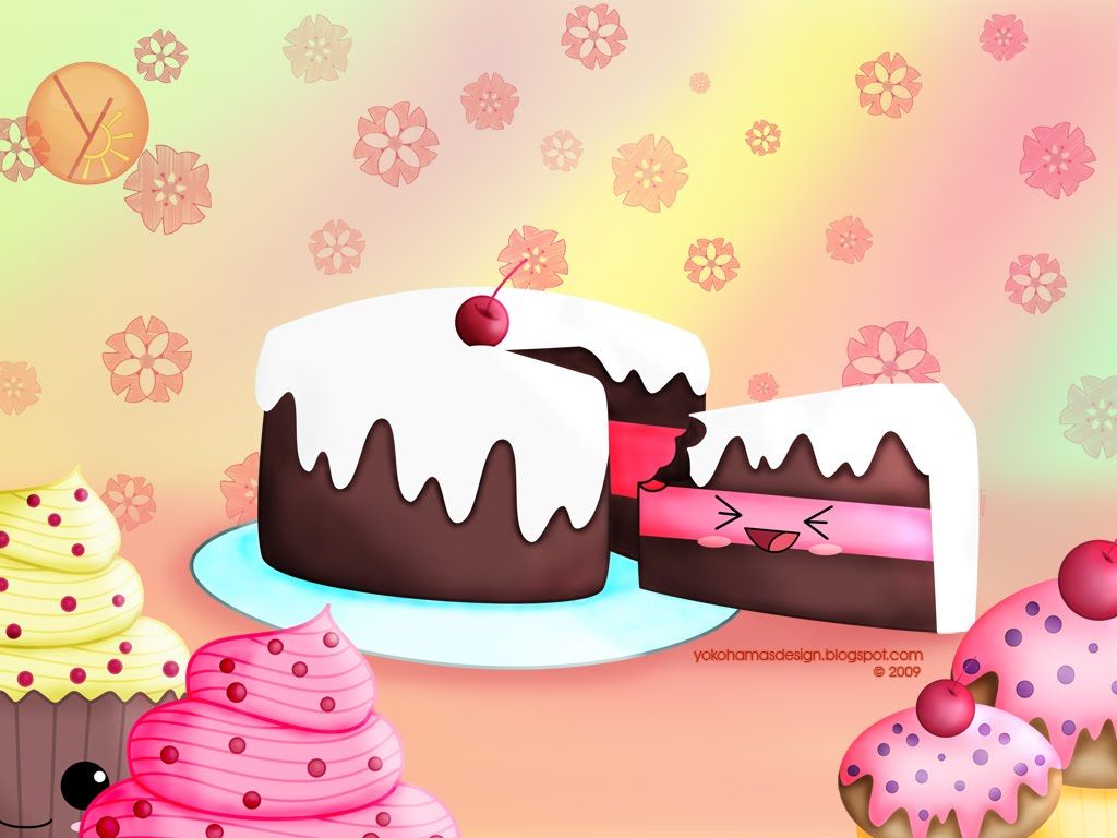 Torta e cupcake kawaii, 1024x768 HD, Laptop