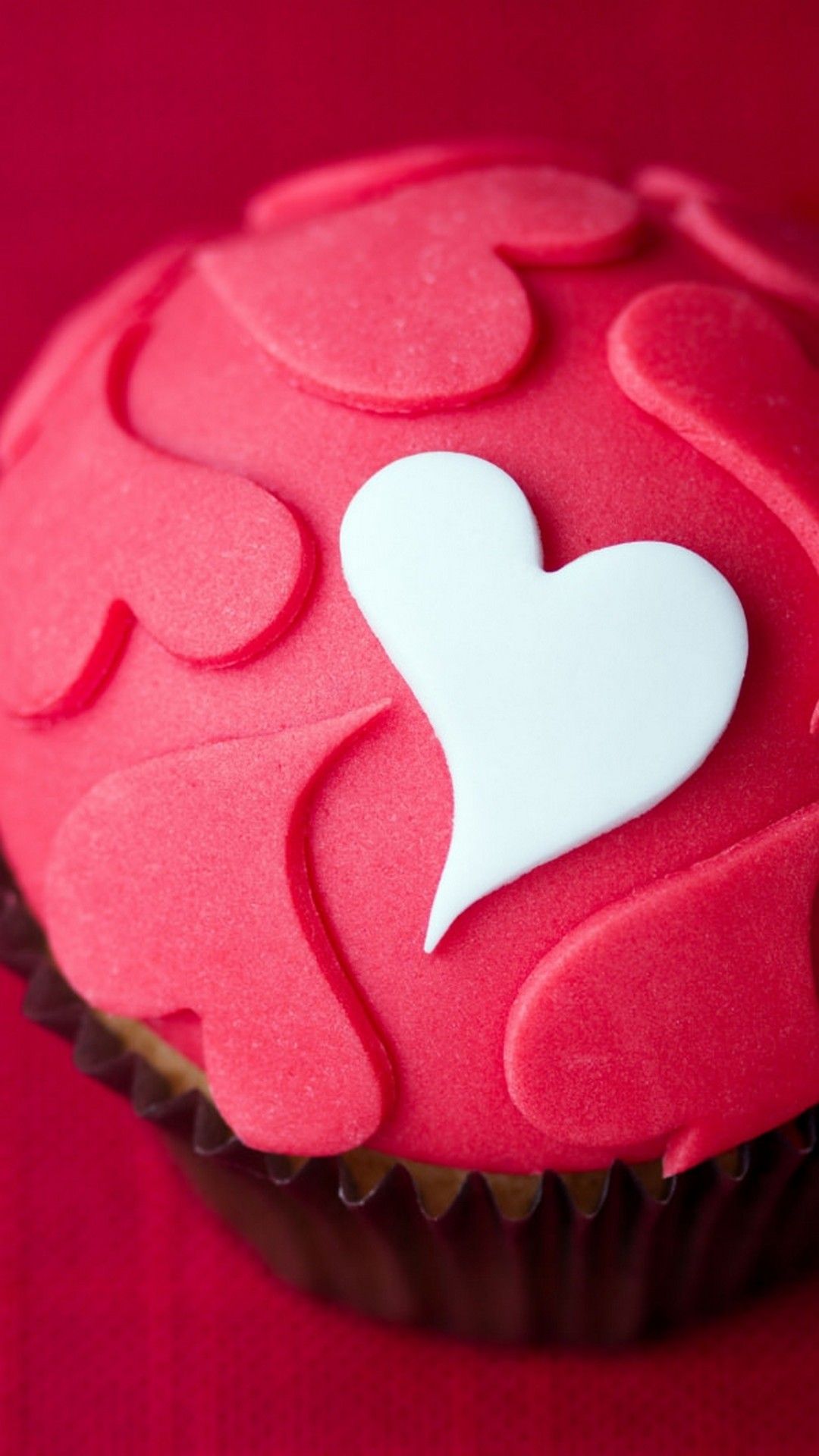 Cupcake rosso con cuore bianco, 1080x1920 Full HD Verticale, Samsung Galaxy