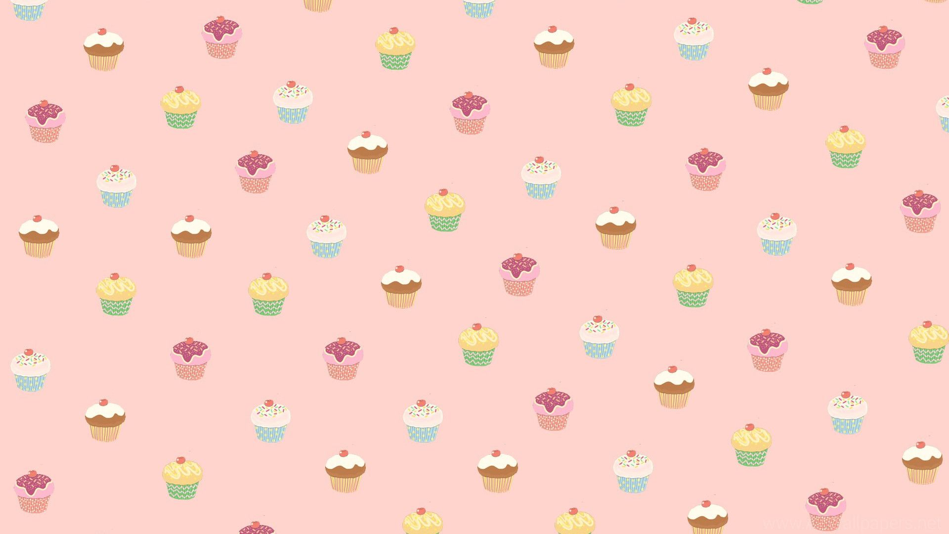 Cupcake pattern rosa pastello, 1920x1080 Full HD 1080p, Desktop