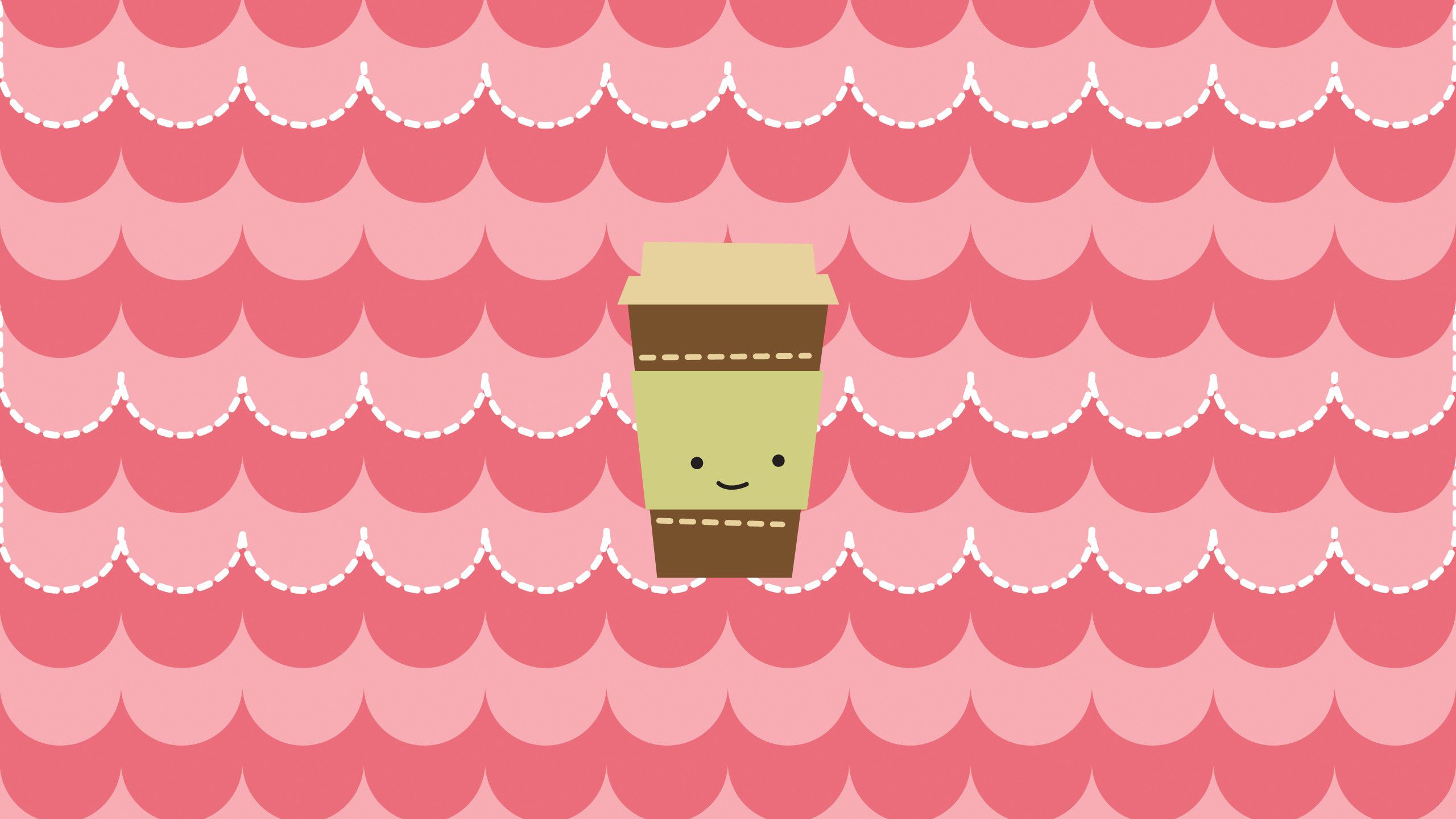 Bicchiere caffè kawaii rosa, 2560x1440 2K QHD, PC