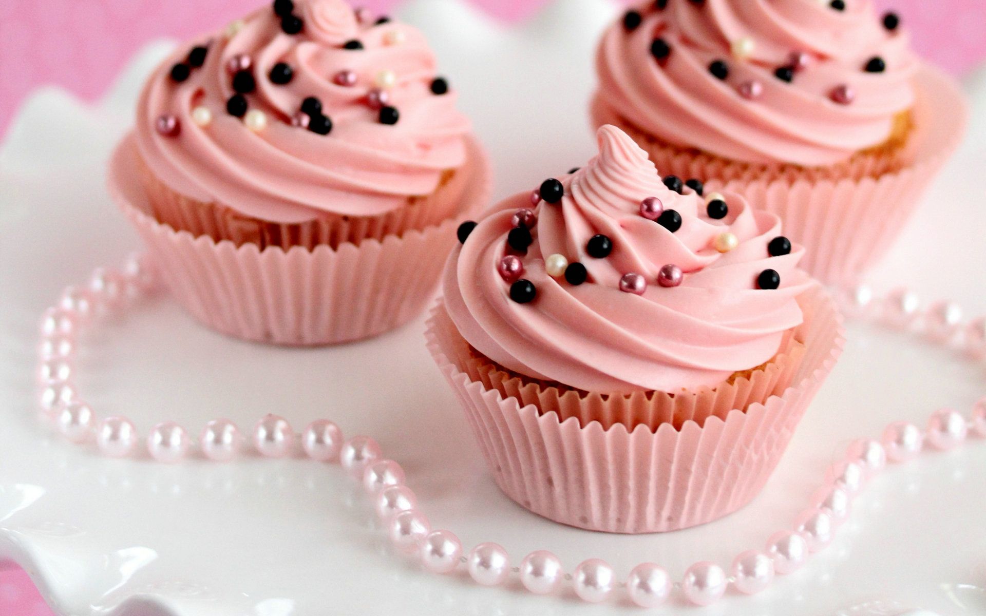 Cupcake rosa con perline, 1920x1200 Full HD+, Desktop