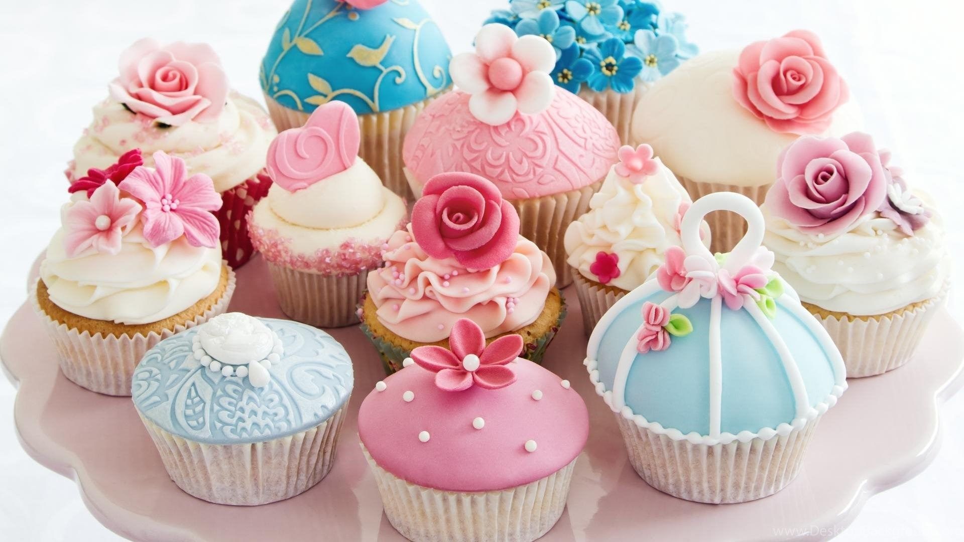 Cupcake decorati con fiori pastello, 1920x1080 Full HD, PC