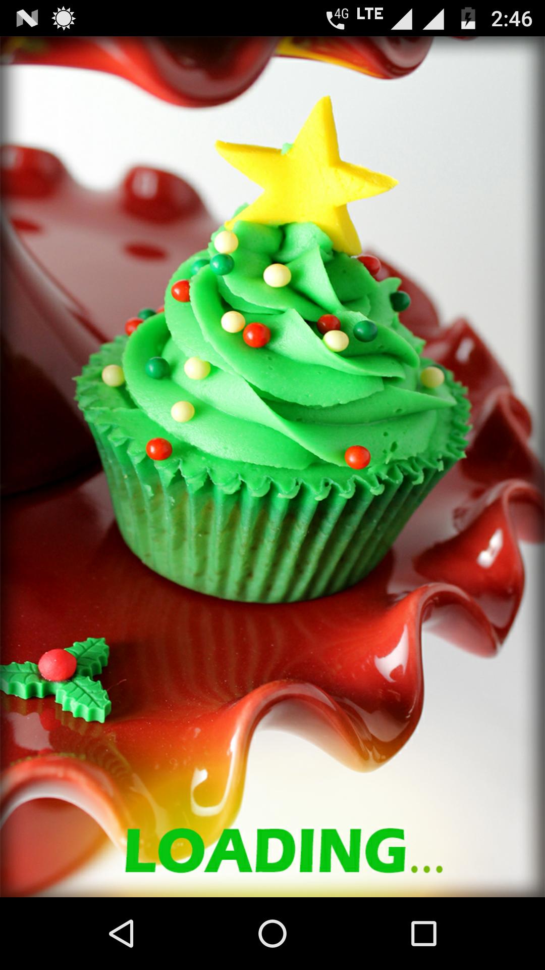 Cupcake natalizio verde con stella, 1080x1920 Full HD Verticale, Smartphone