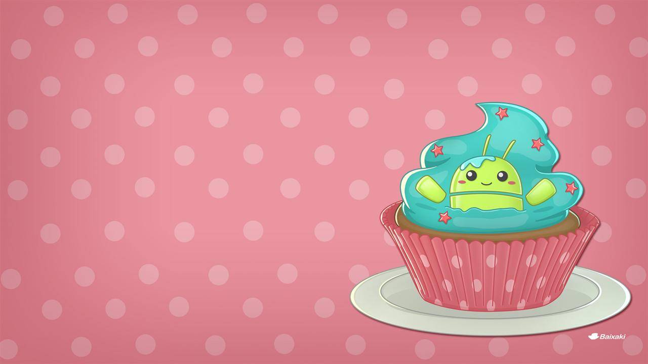 Cupcake kawaii glassa blu, 1280x720 HD, PC Desktop
