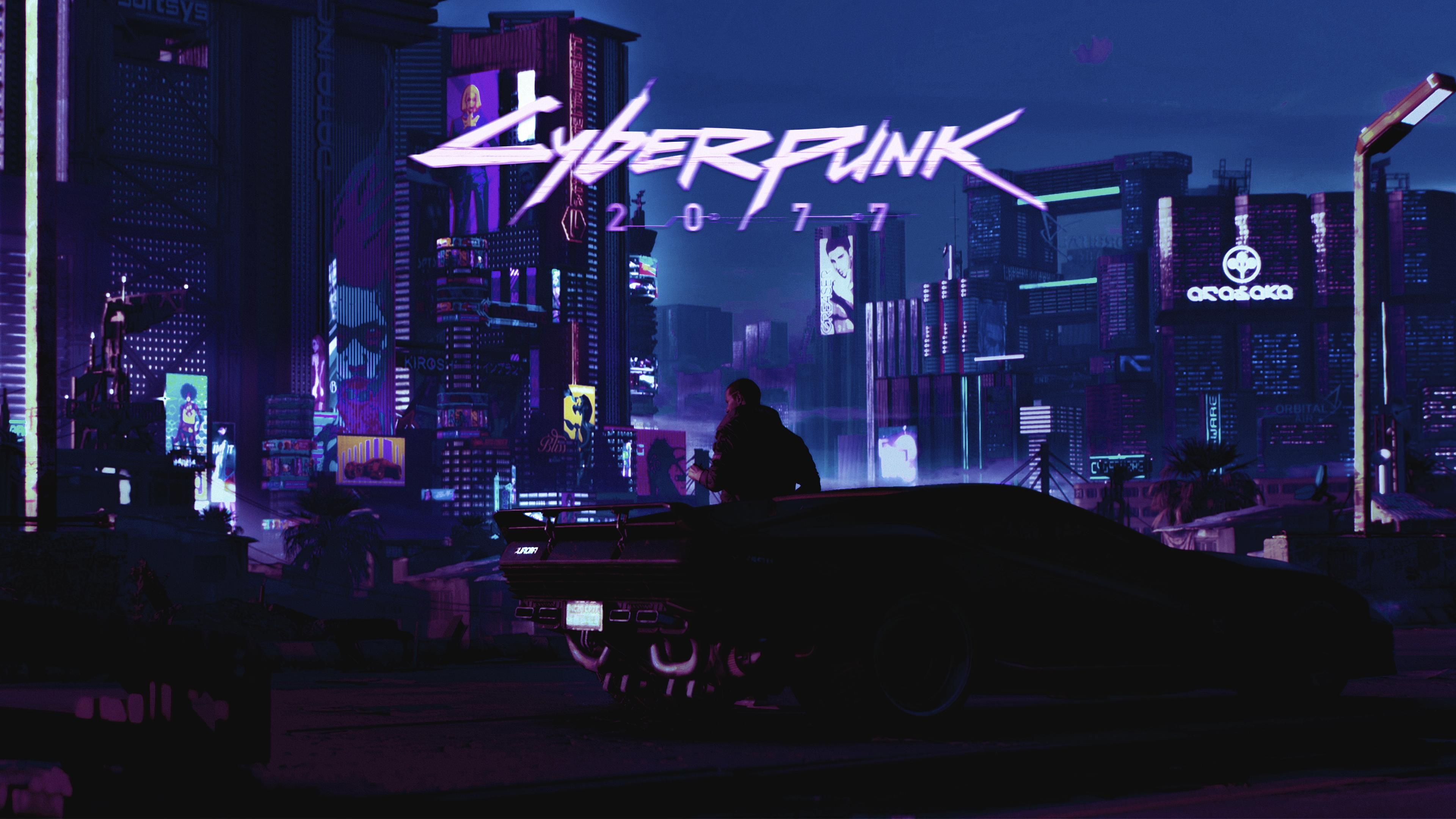Cyberpunk 2077 città notturna, RPG open world, 3840x2160 4K Ultra HD, Monitor 4K