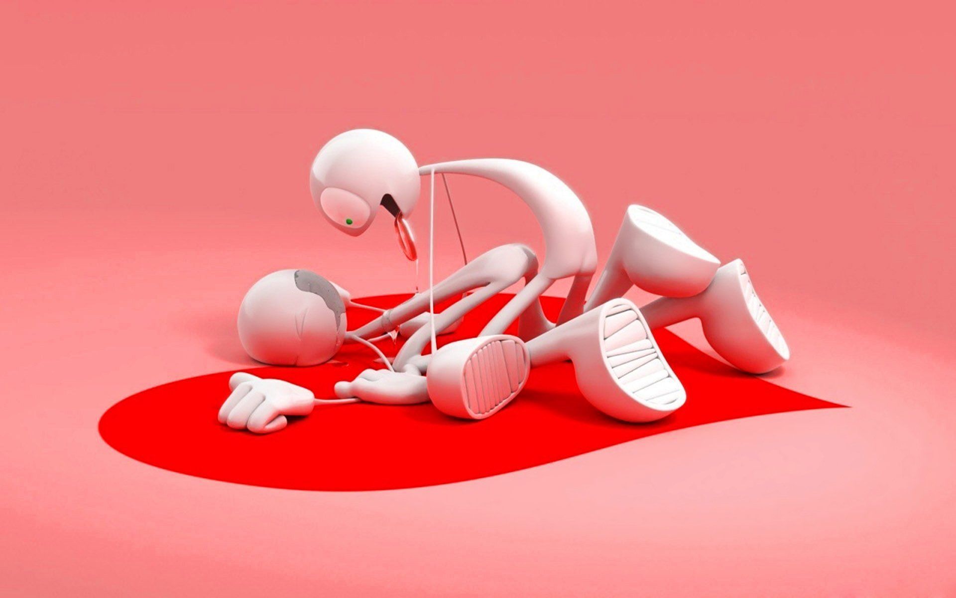 Pupazzo bianco rotto cuore rosso, 1920x1200 Full HD+, PC Desktop