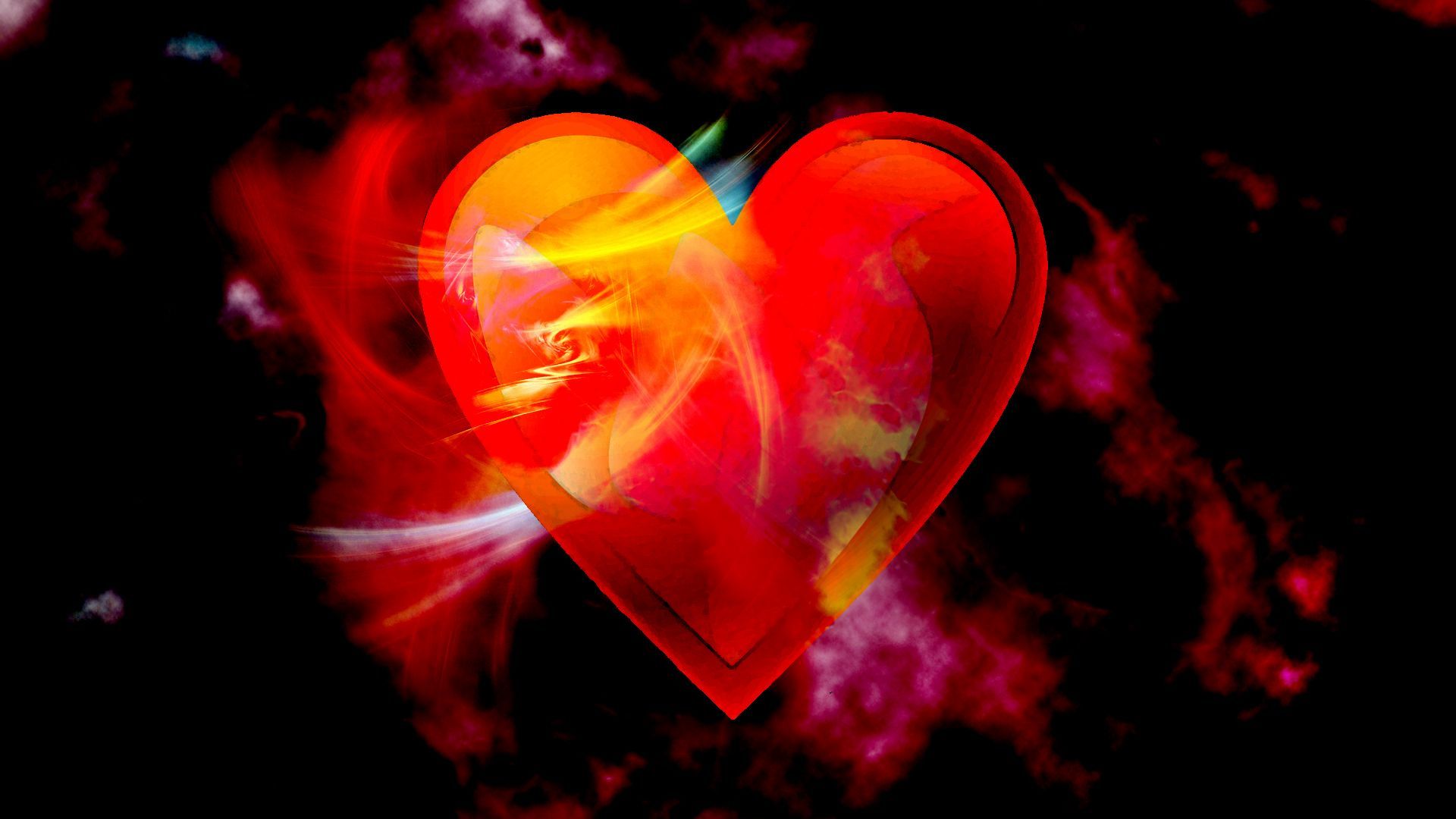 Cuore rosso fumo colorato, 1920x1080 Full HD 1080p, Desktop