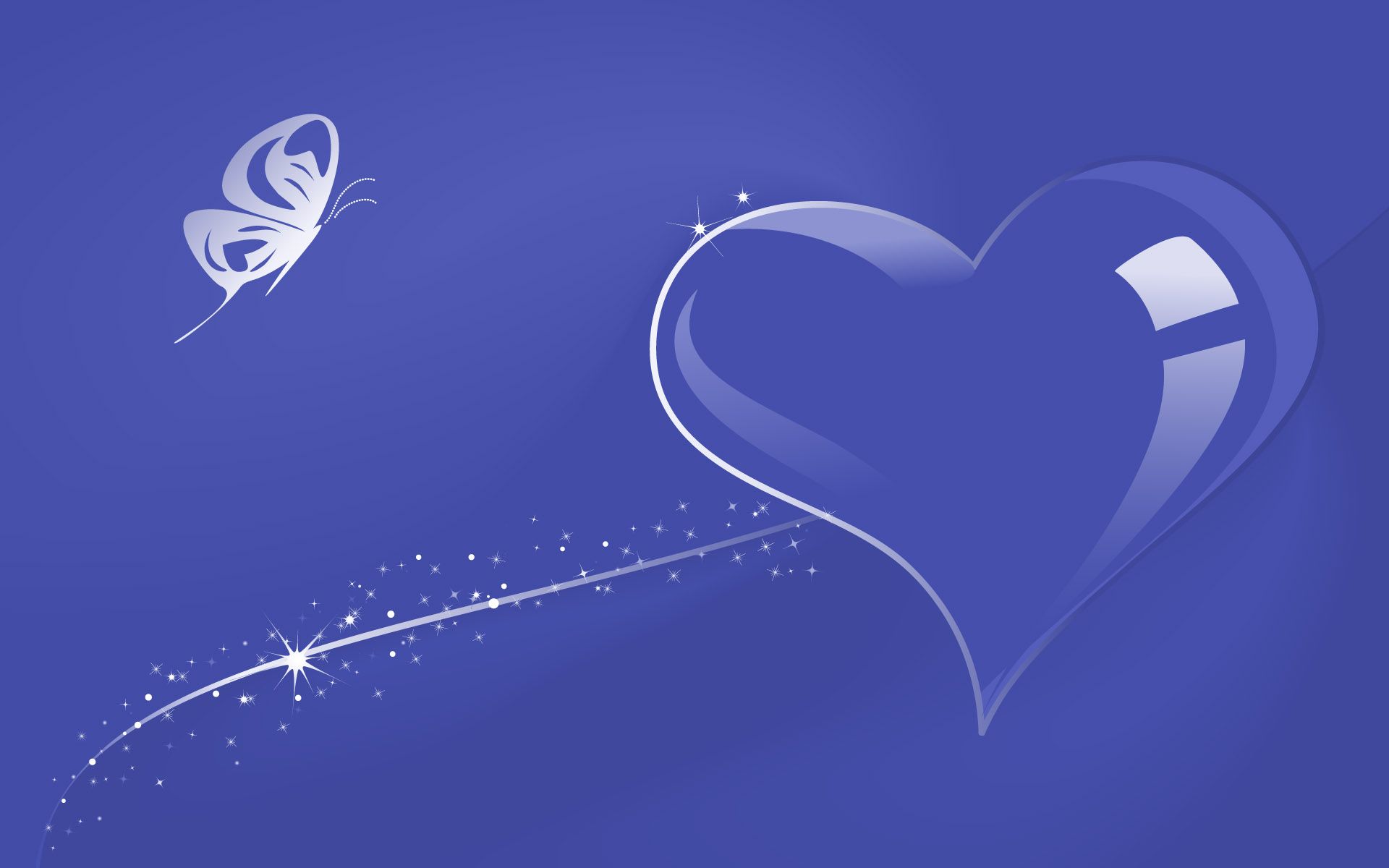 Cuore e farfalla blu, 1920x1200 WUXGA, PC Desktop