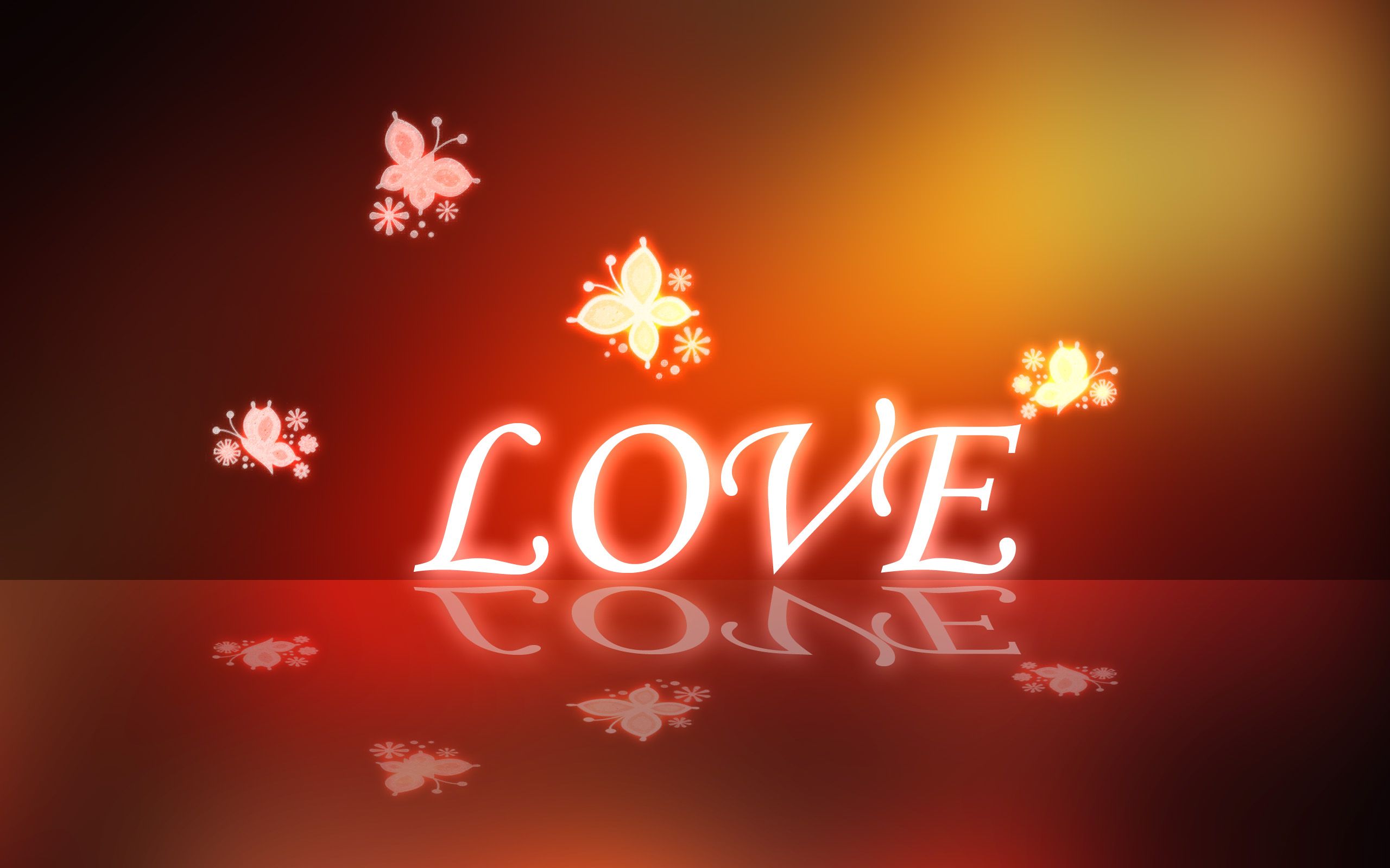 Scritta LOVE con farfalle luminose, 2560x1600 2K+, Monitor Gaming