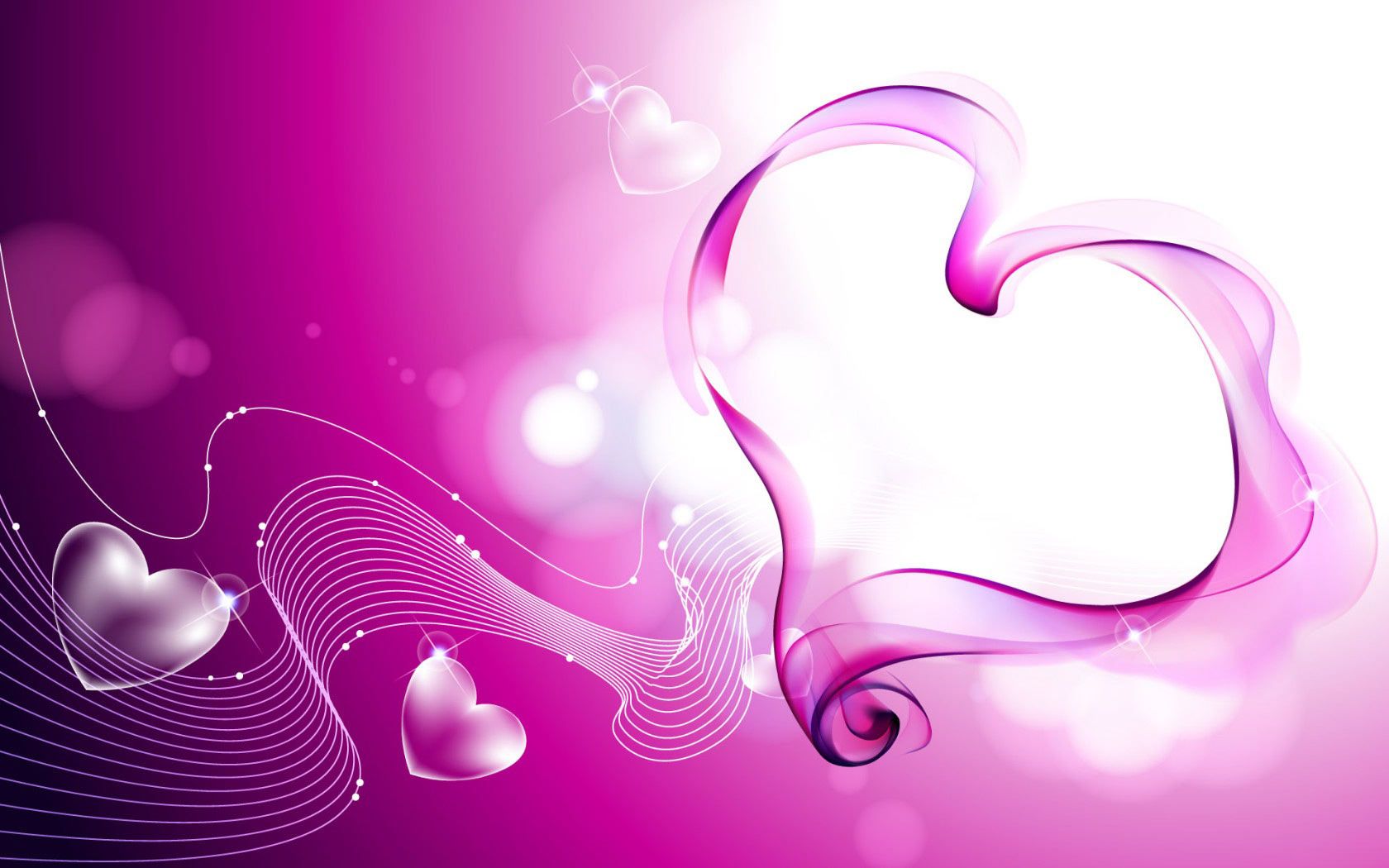 Cuori rosa astratti luminosi, 1680x1050 900p, Desktop