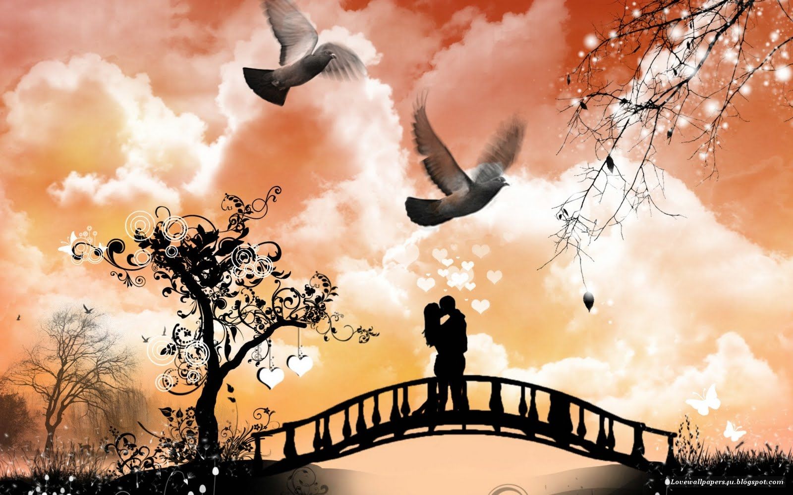 Coppia silhouette ponte tramonto, 1600x1000 HD, PC