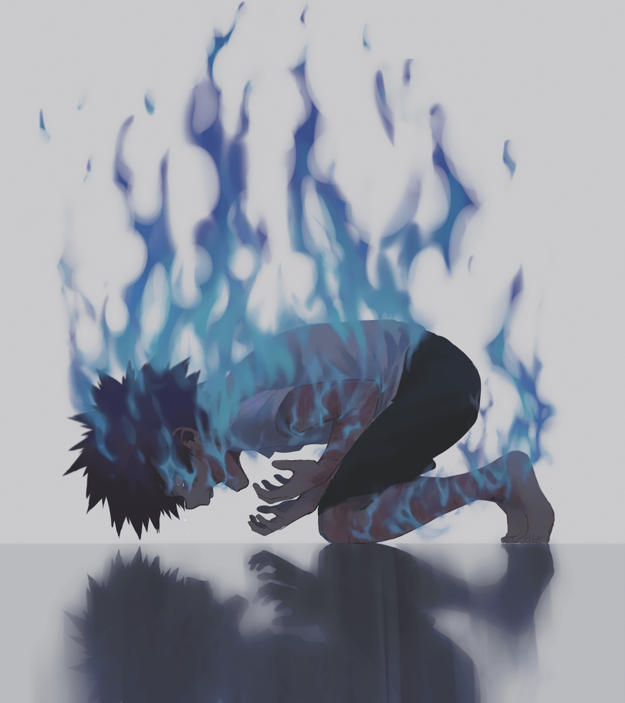 Dabi fiamma blu, My Hero Academia, anime shonen, 2000x2250 Verticale, Telefono