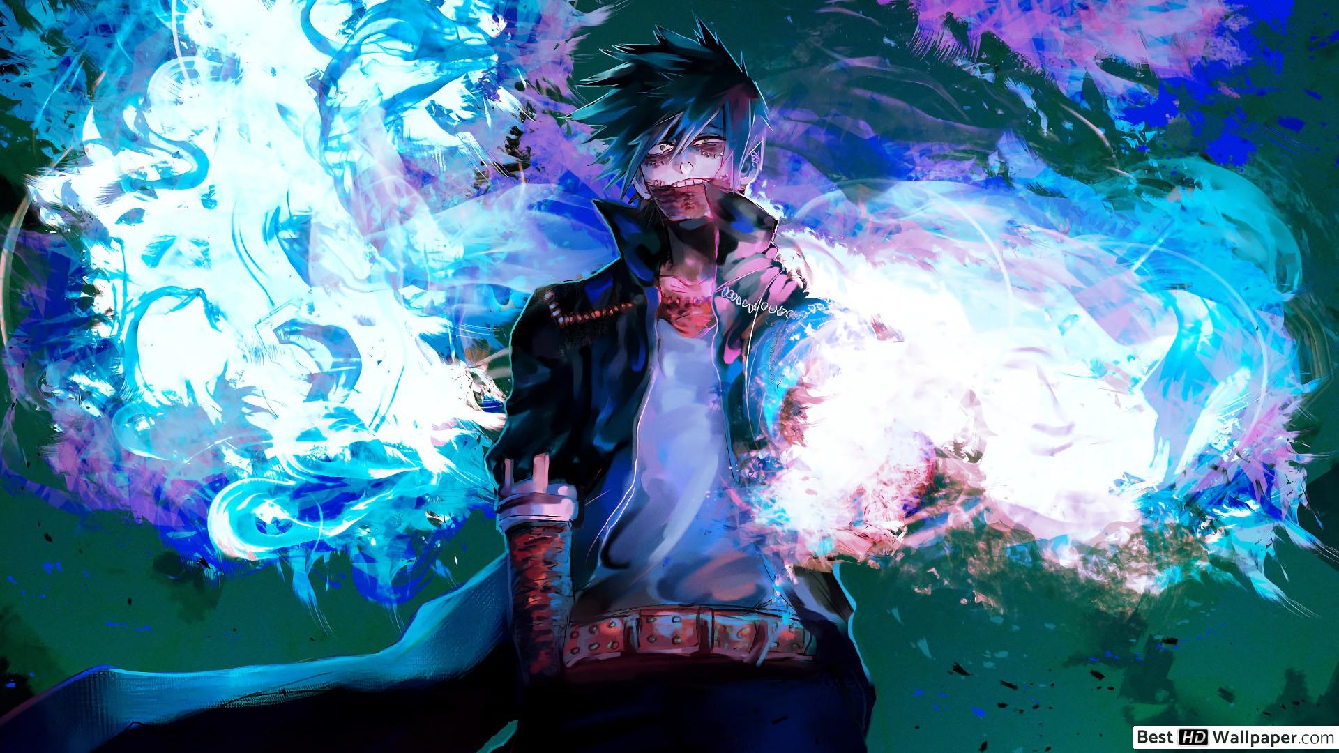 Dabi My Hero Academia fiamme blu, anime shonen, 1920x1080 Full HD, Desktop