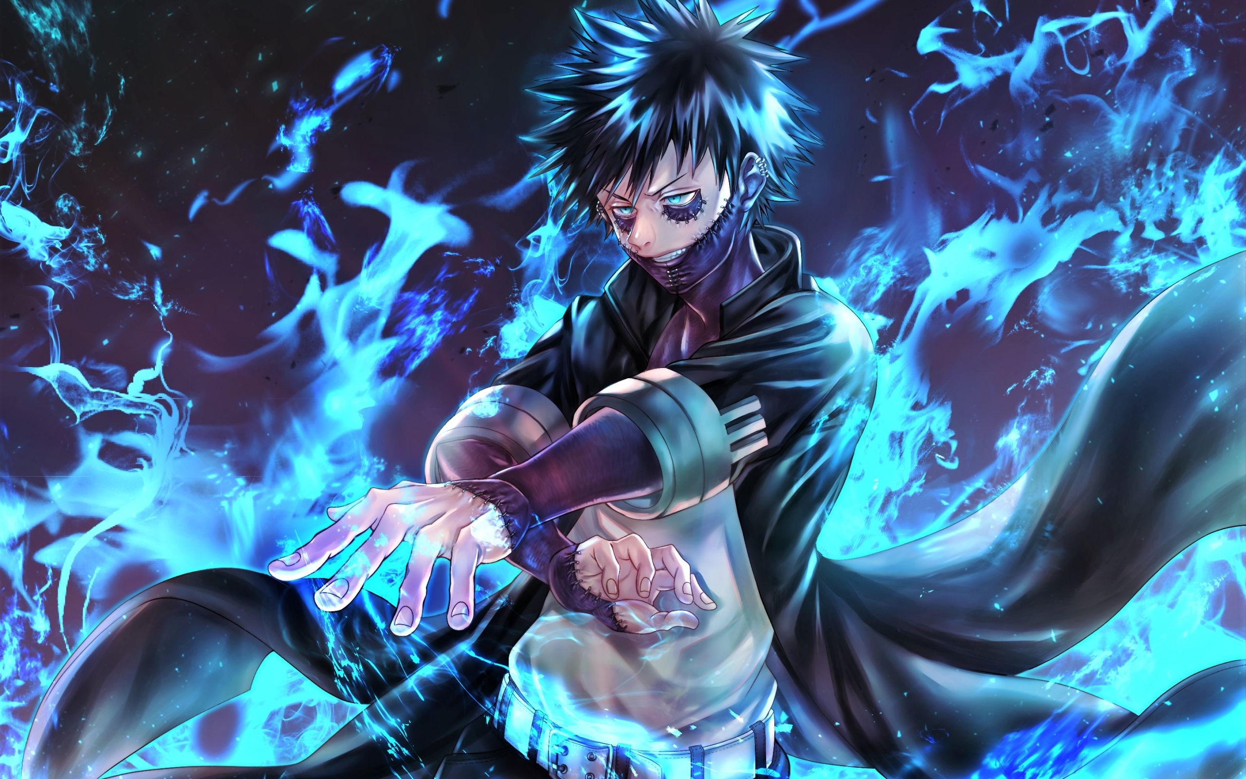 Dabi My Hero Academia fiamme blu, anime shonen, 2560x1600 2K+, Desktop