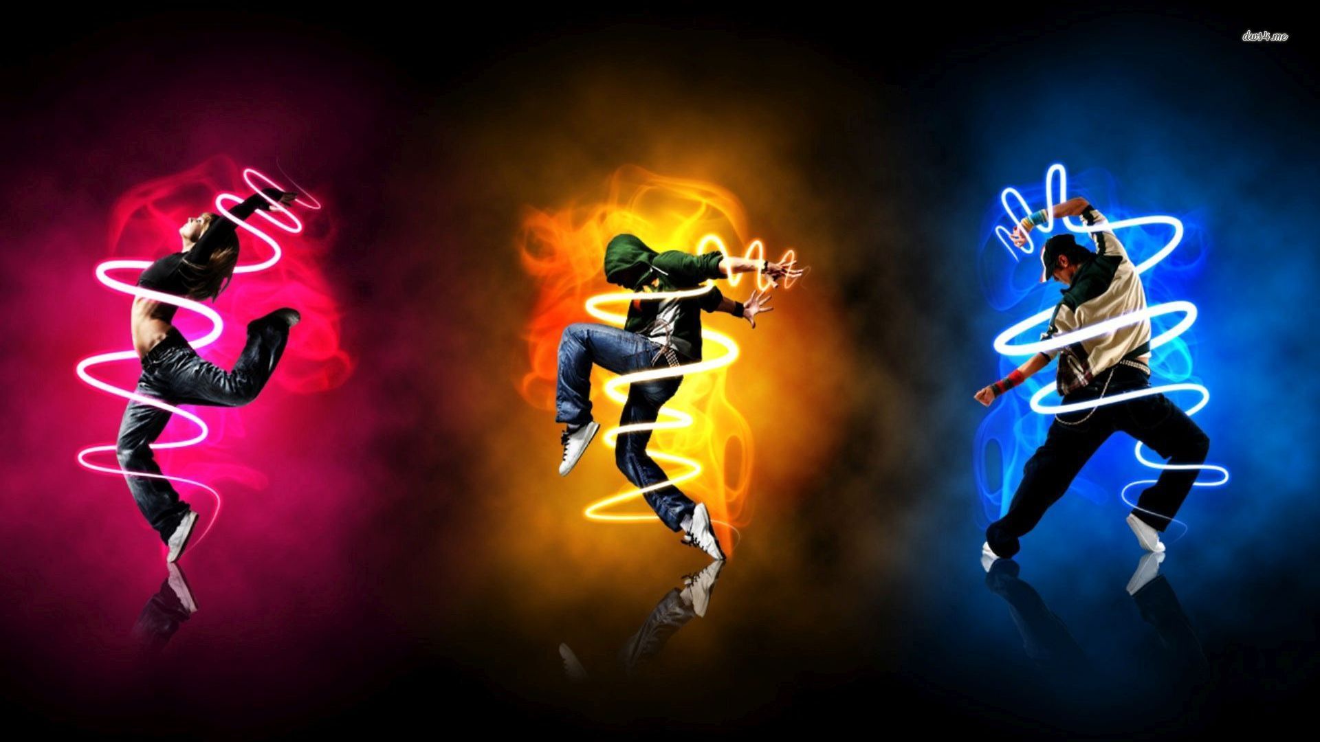 Ballerini hip hop con luci al neon, 1920x1080 Full HD, PC Desktop