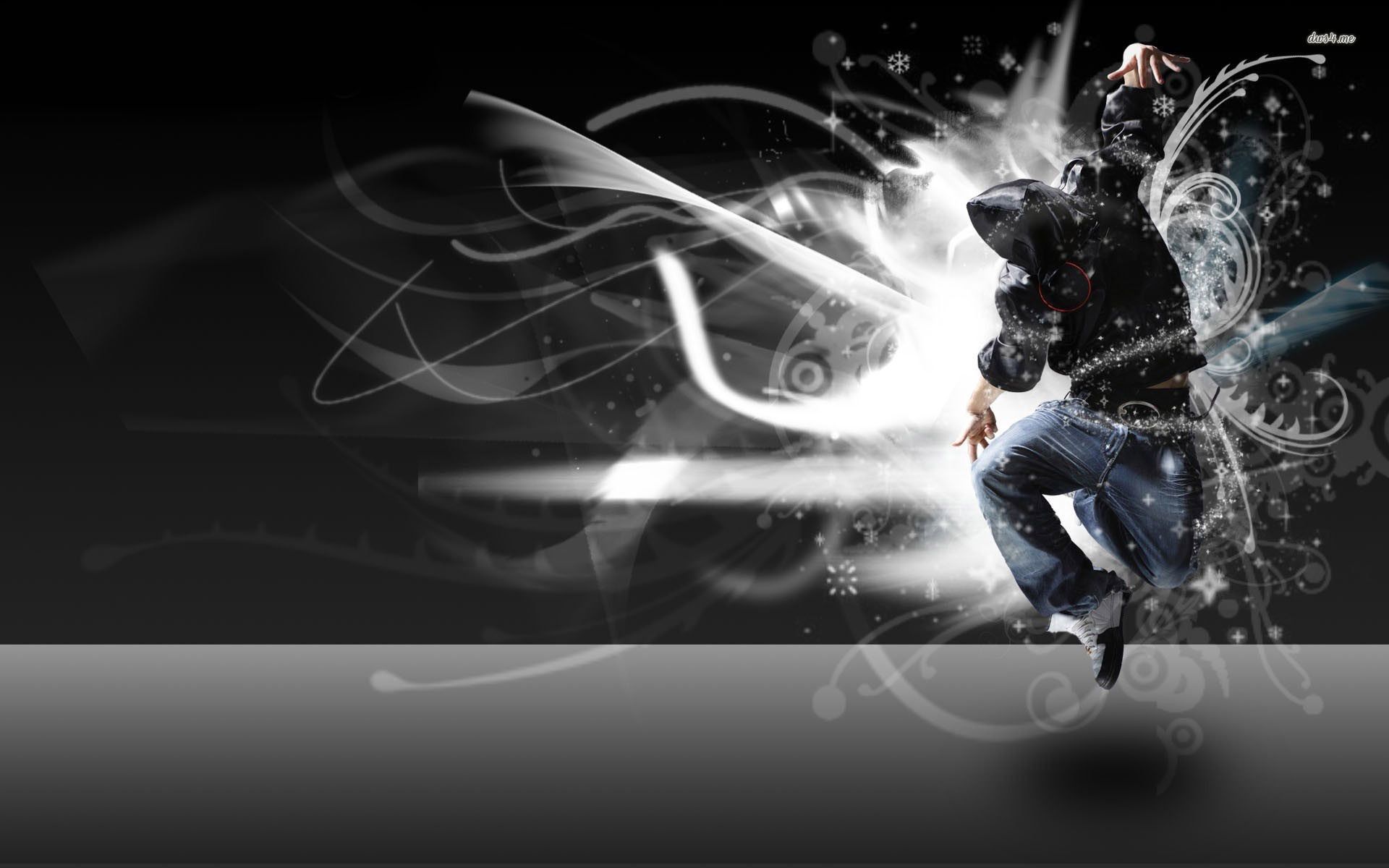 Ballerino hip hop 3D bianco nero, 1920x1200 WUXGA, Laptop