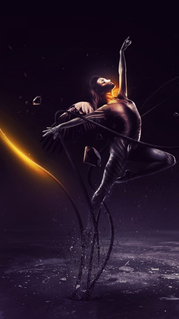 Ballerina danza astratta 3D, 750x1334 Verticale, Mobile