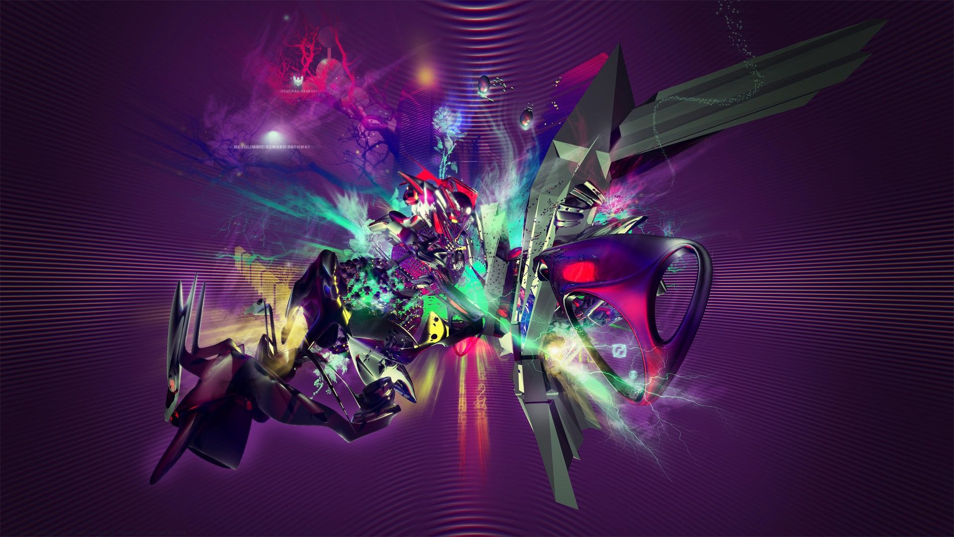 Murale 3D club musica colorato, 1028x883 HD, PC