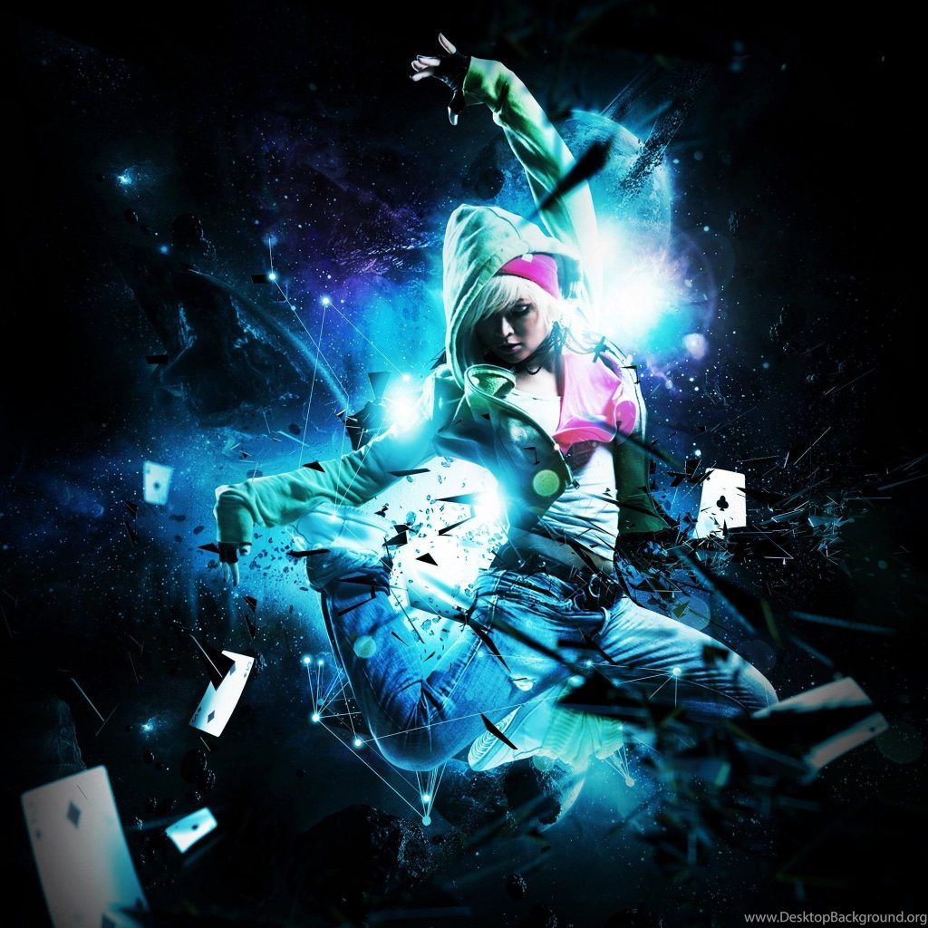 Ballerina hip hop effetti luminosi, 1366x768 720p, PC